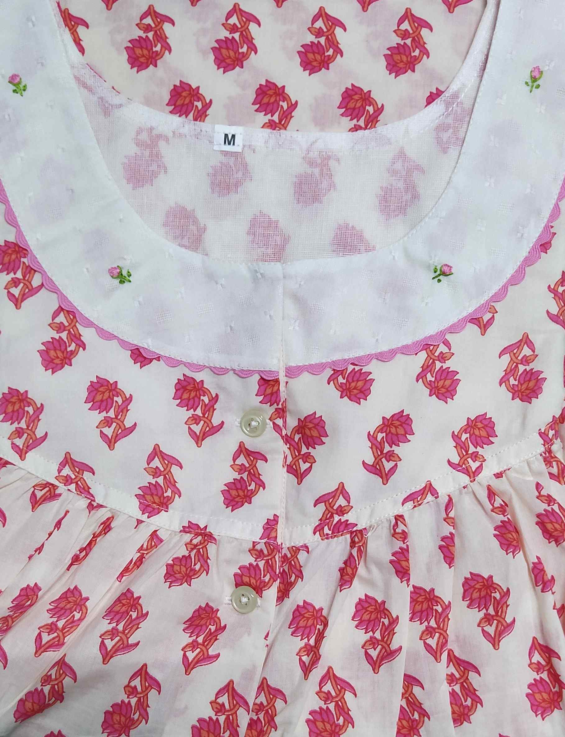 Soft Cotton Half Open Medium Printed Nighty