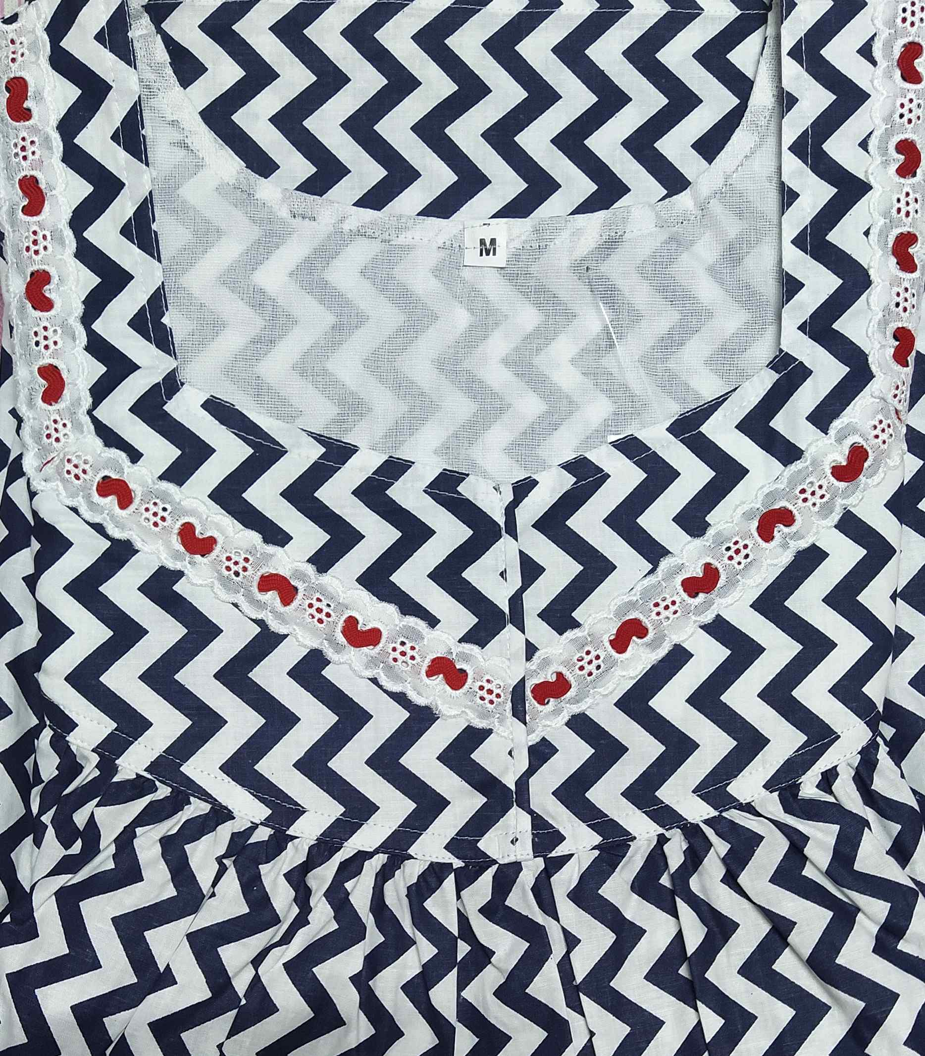 Cotton No Open Medium Printed Nighty