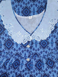 Soft Cotton Half Open Small Printed Nighty
