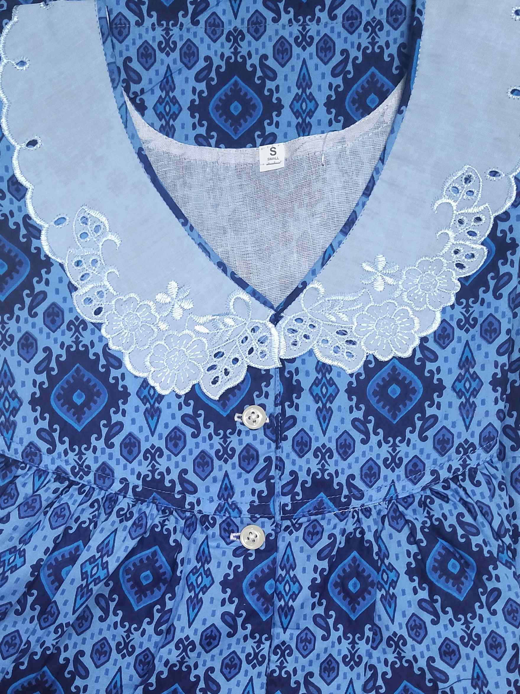Soft Cotton Half Open Small Printed Nighty