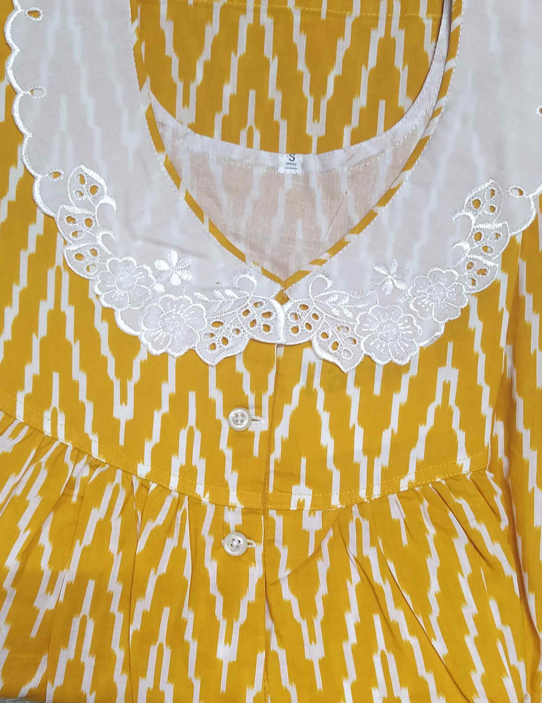 Soft Cotton Half Open Small Printed Nighty