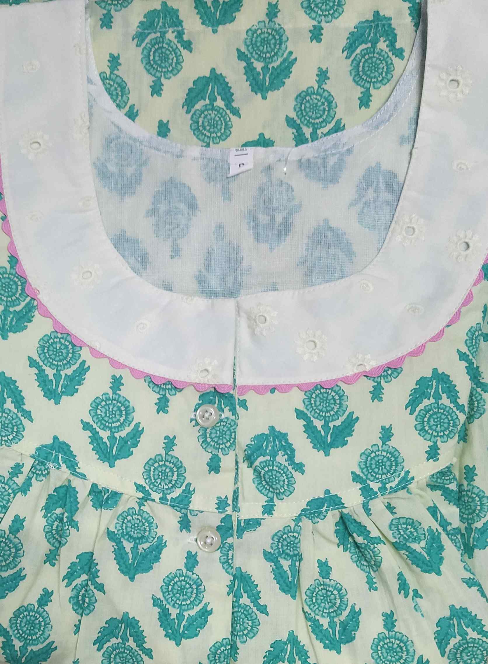 Soft Cotton Half Open Small Printed Nighty