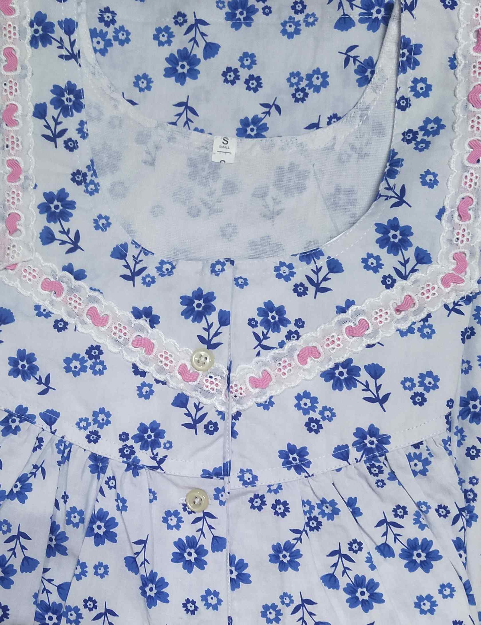 Cotton Half Open Small Printed Nighty