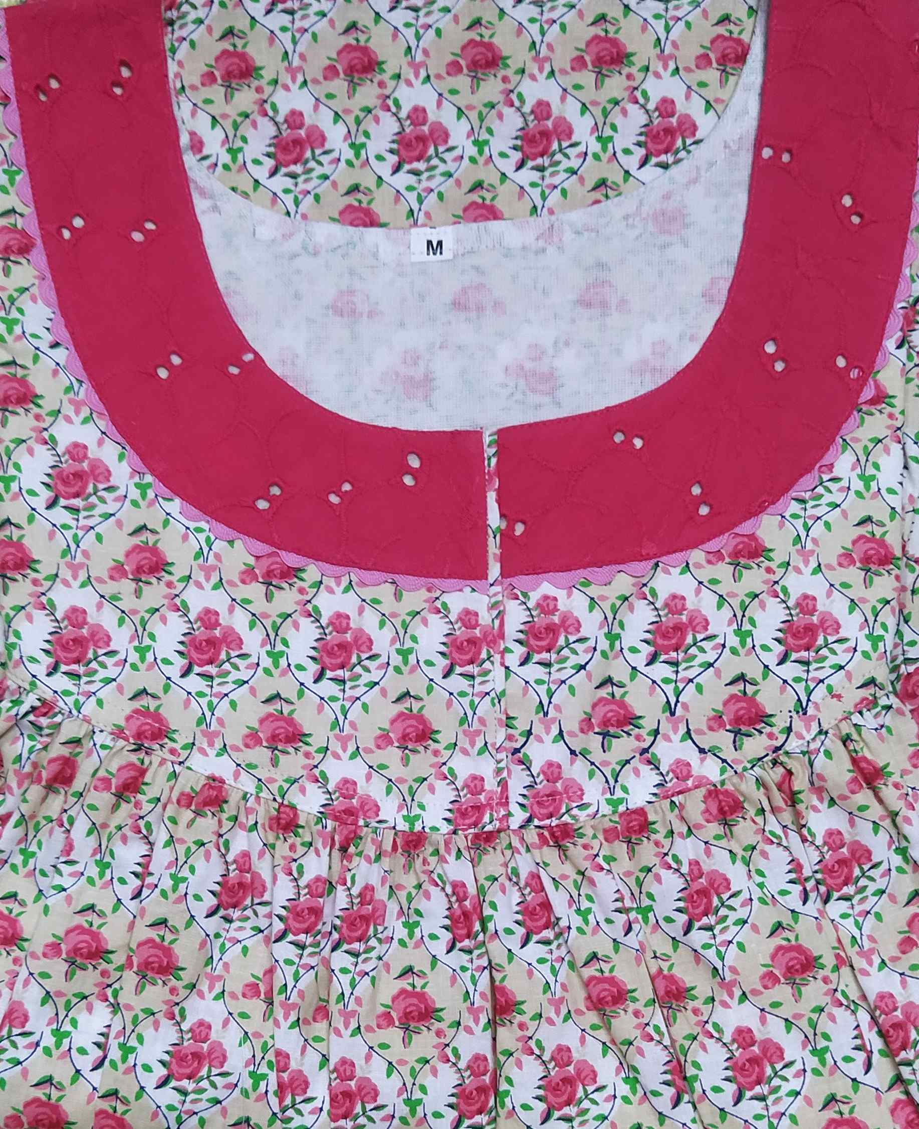 Cotton No Open Medium Printed Nighty