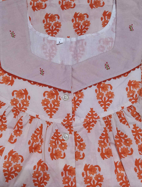Cotton Half Open Small Printed Nighty