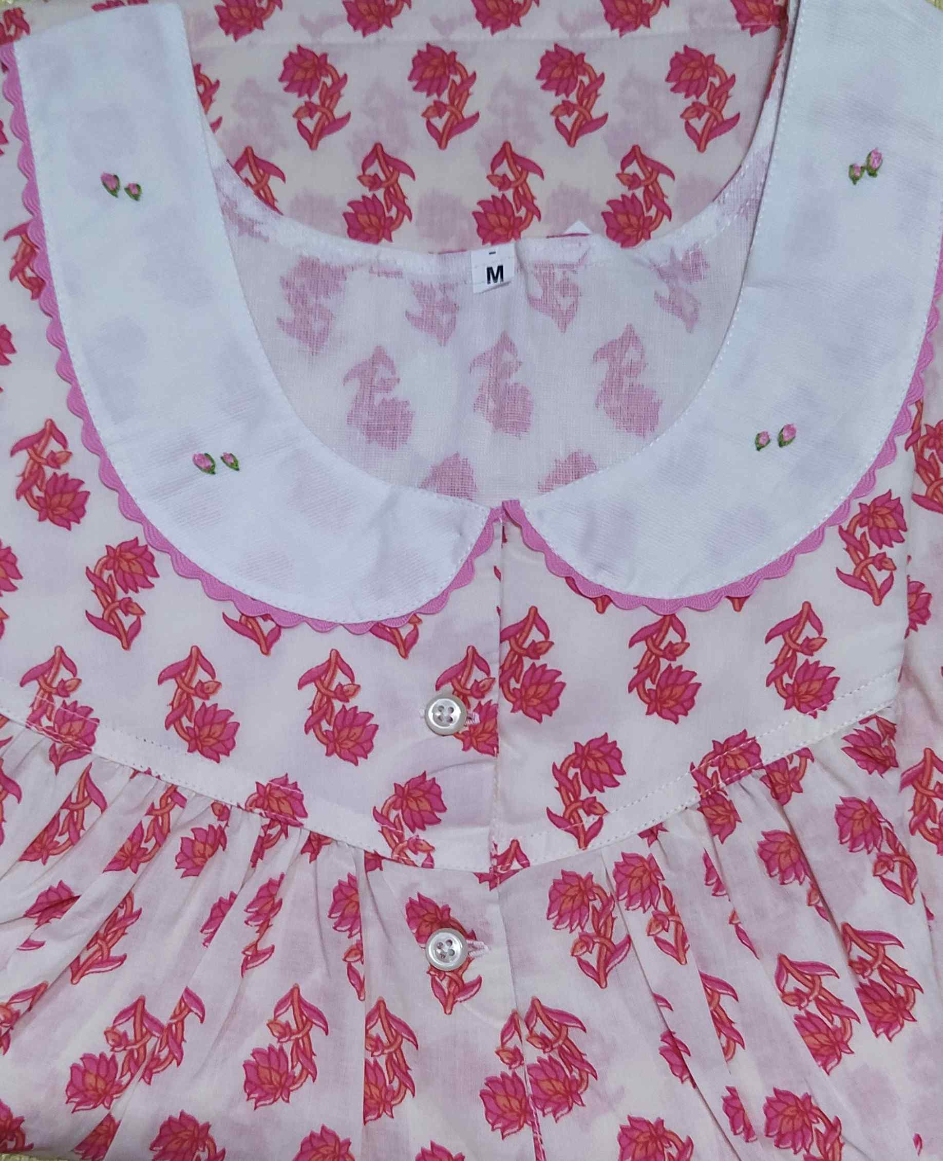 Soft Cotton Half Open Medium Printed Nighty