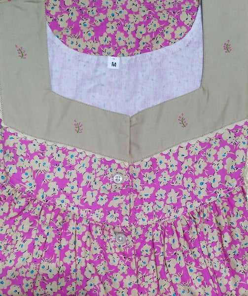 Cotton Half Open Medium Printed Nighty