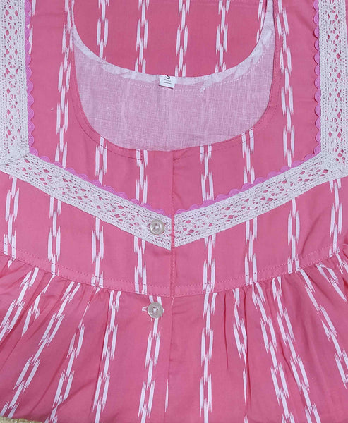 Soft Cotton Half Open Small Printed Nighty