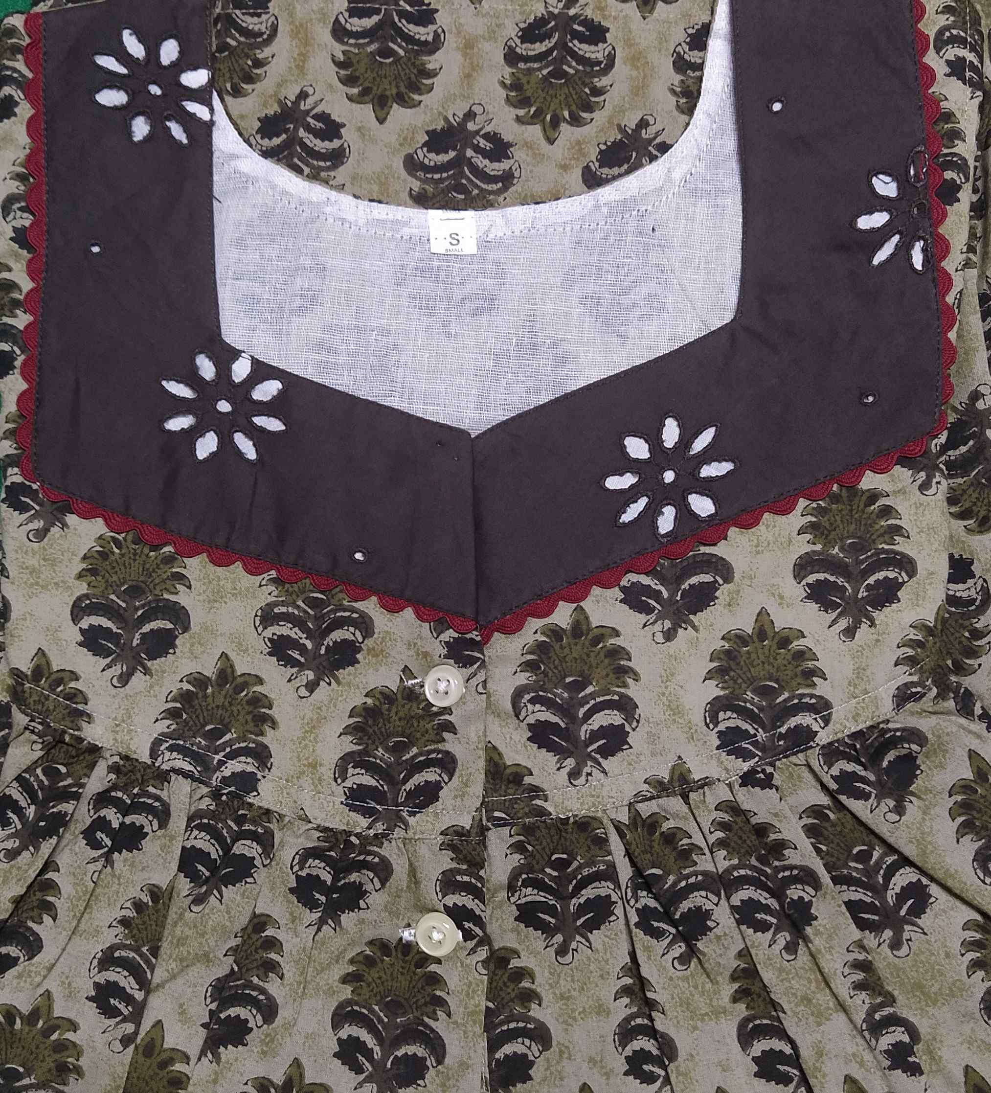 Soft Cotton Half Open Small Printed Nighty