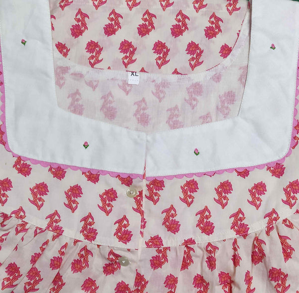 Soft Cotton Half Open Xlarge Printed Nighty