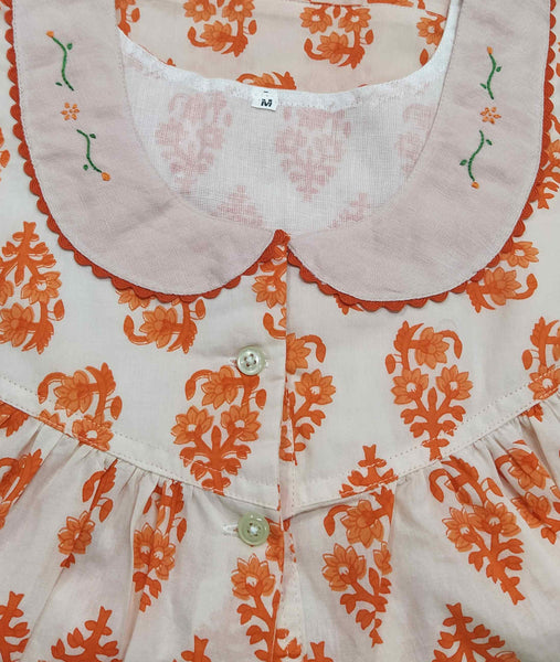 Cotton Half Open Small Printed Nighty