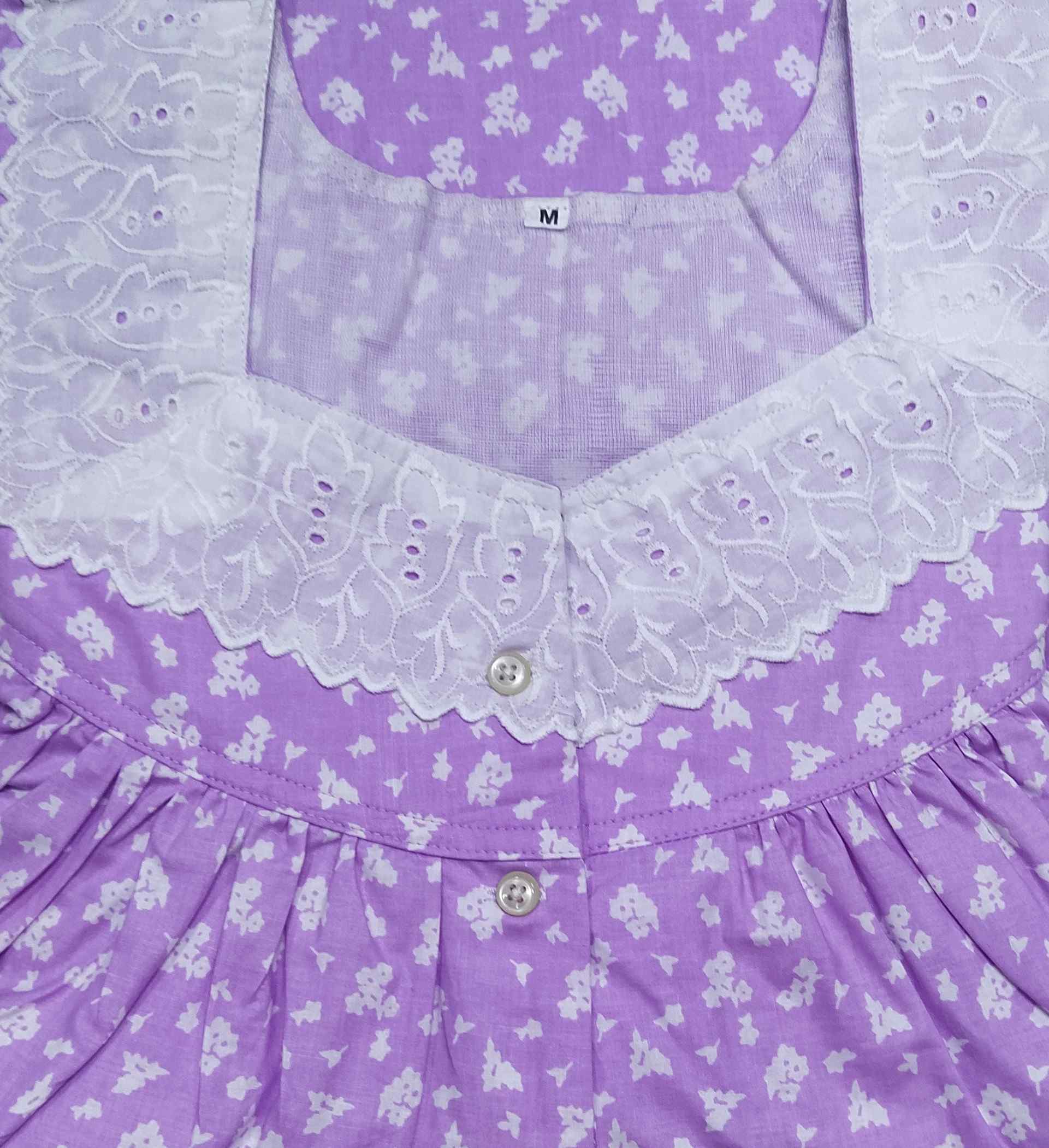 Cotton Half Open Large Printed Nighty