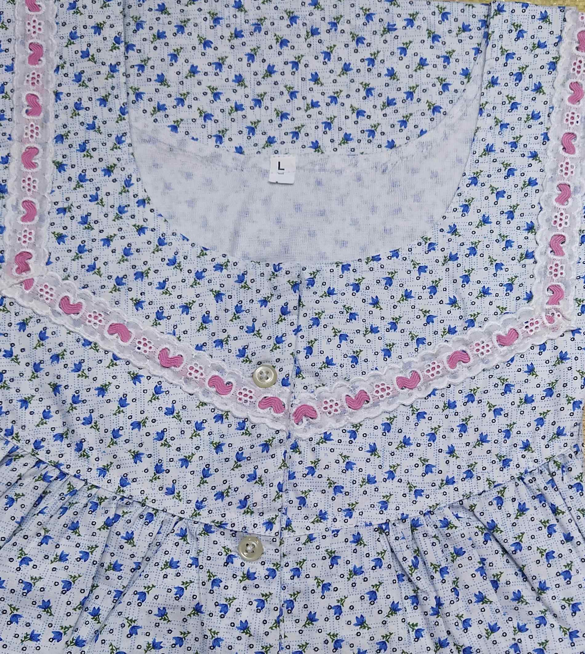 Cotton No Open Large Printed Nighty
