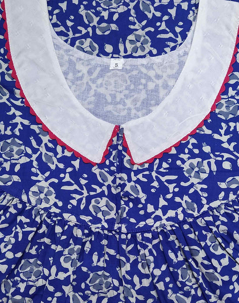 Cotton No Open Small Printed Nighty