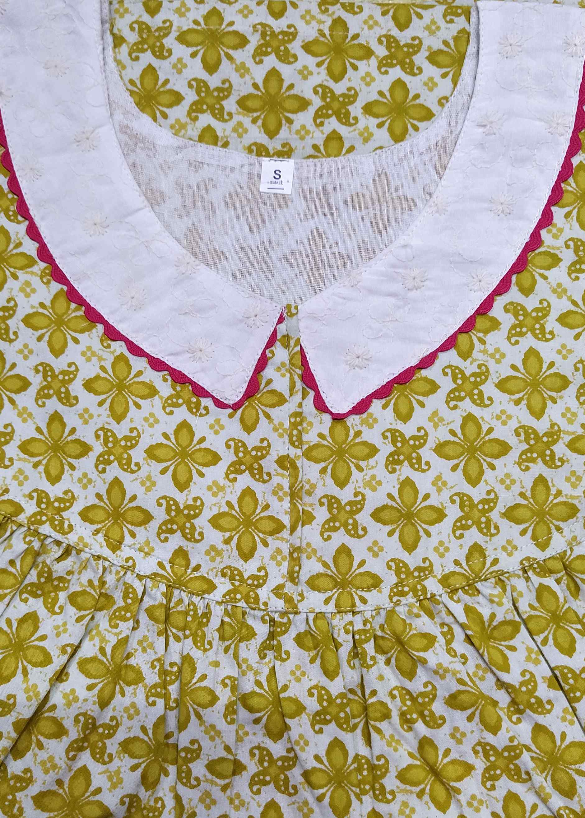 Cotton No Open Small Printed Nighty