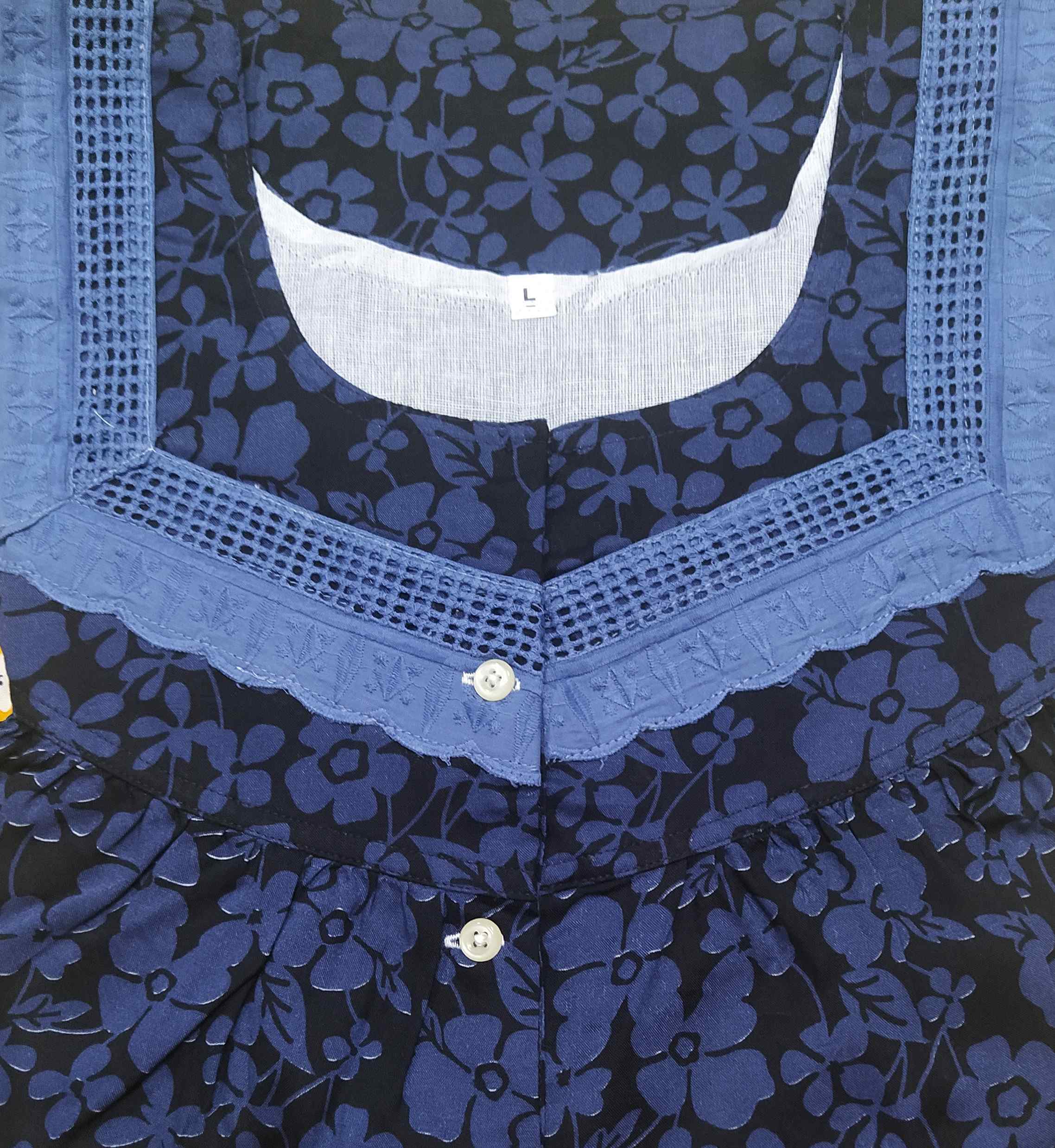 Rayon Half Open Large Printed Nighty