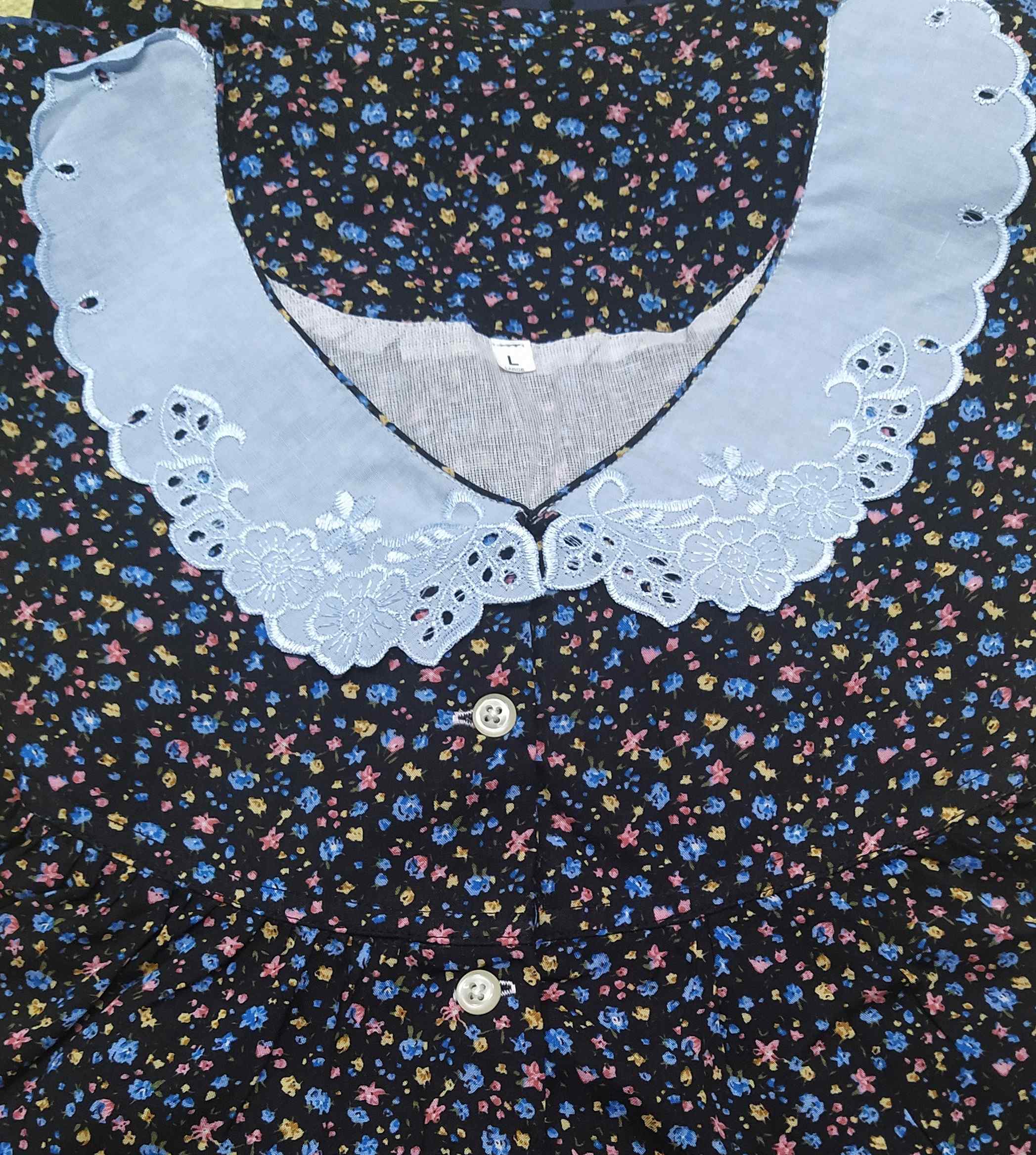 Rayon Half Open Large Printed Nighty