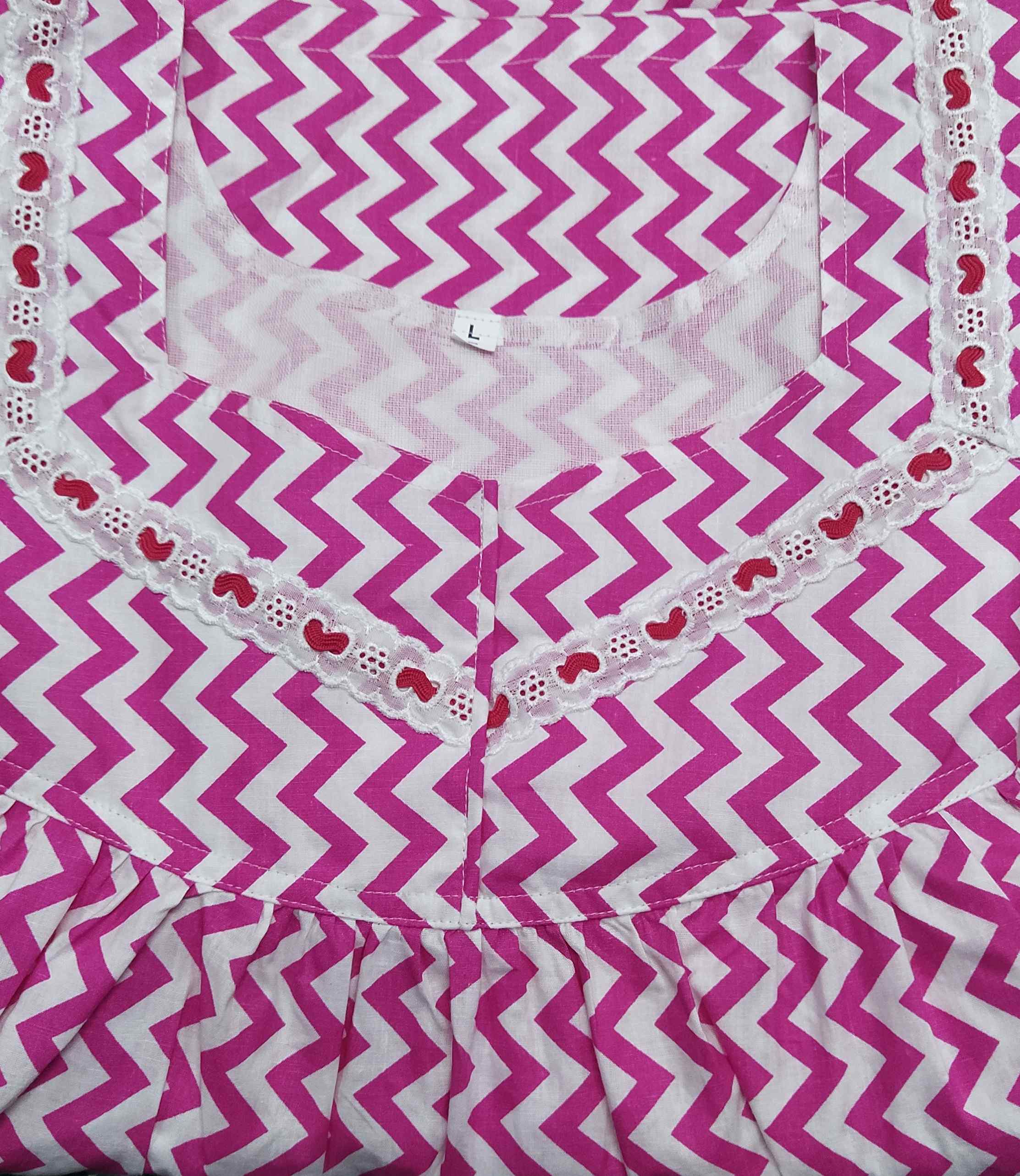 Cotton no Open Large Printed Nighty