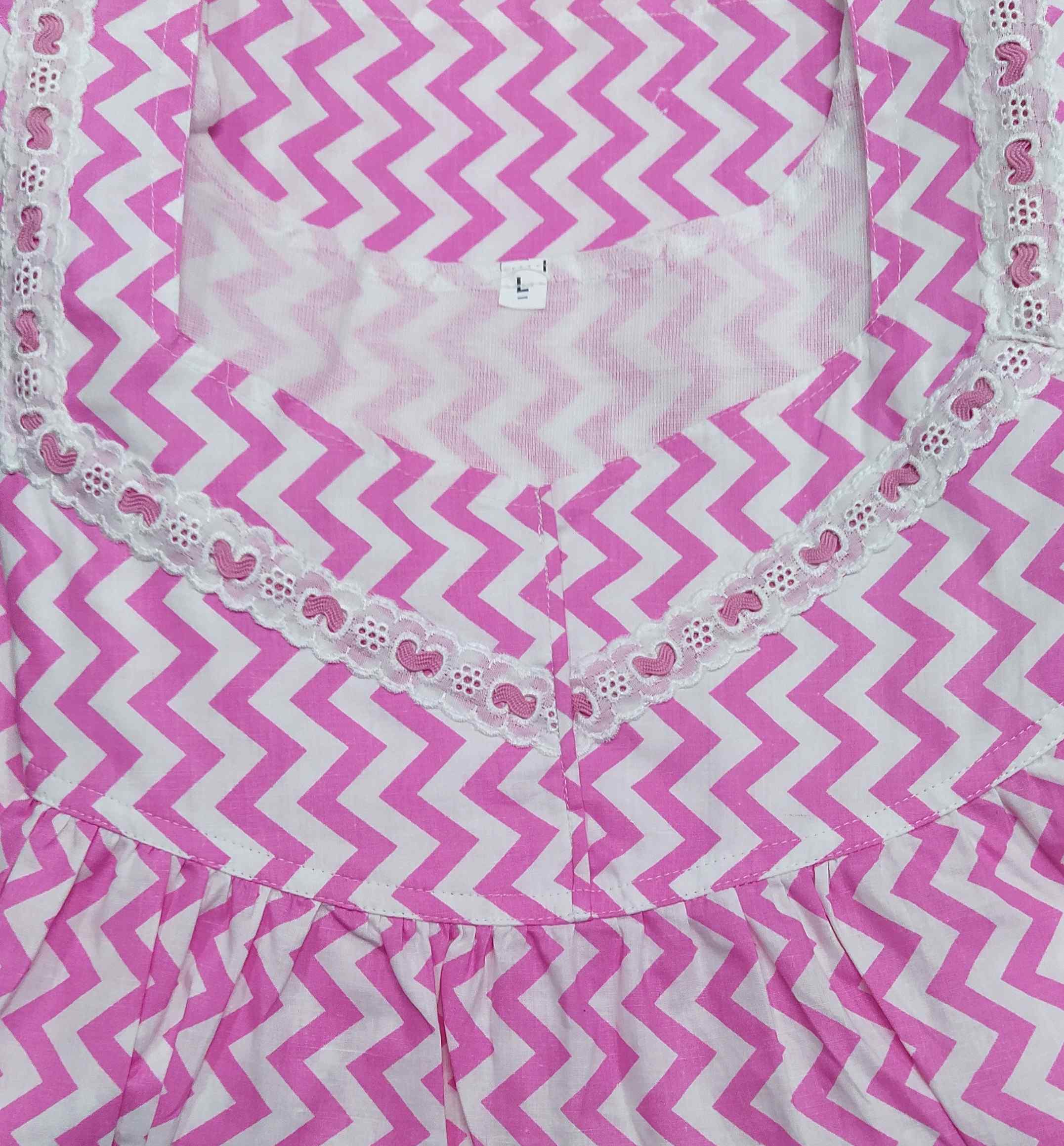 Cotton no Open Large Printed Nighty