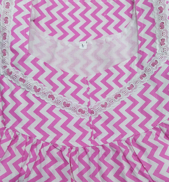Cotton no Open Large Printed Nighty