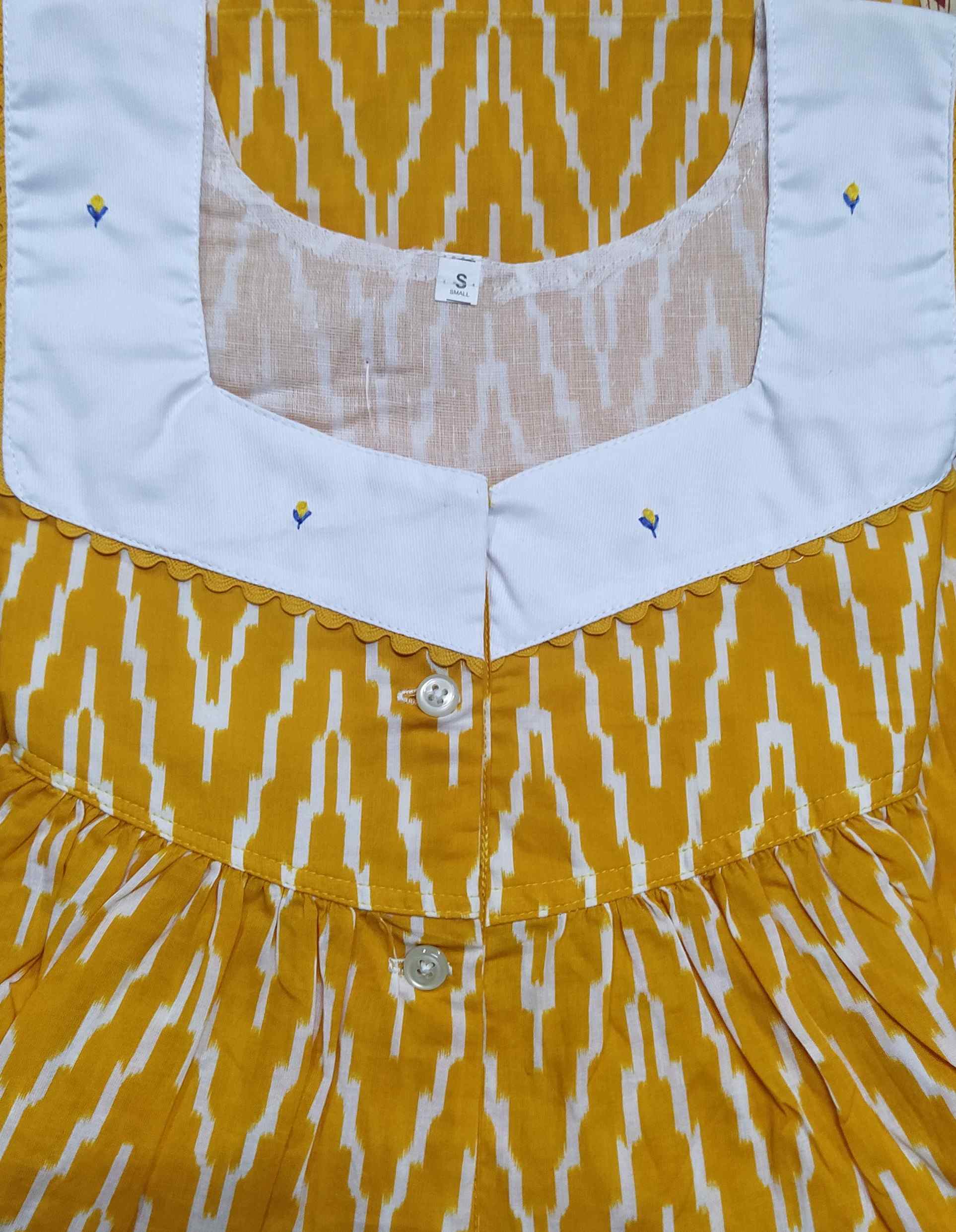 Soft Cotton Half Open Small Printed Nighty