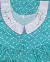 Soft Cotton Half Open Small Printed Nighty