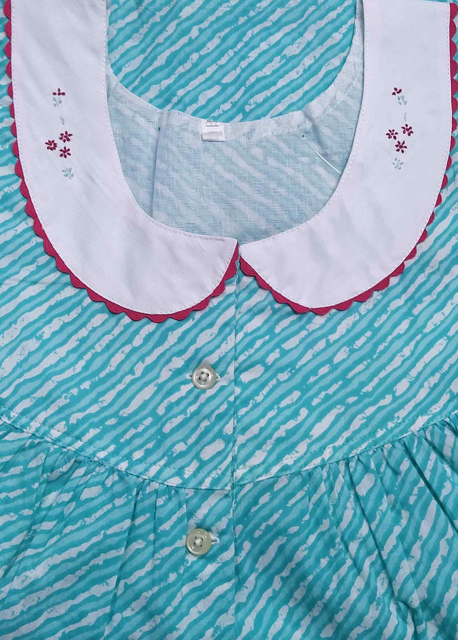 Soft Cotton Half Open Small Printed Nighty