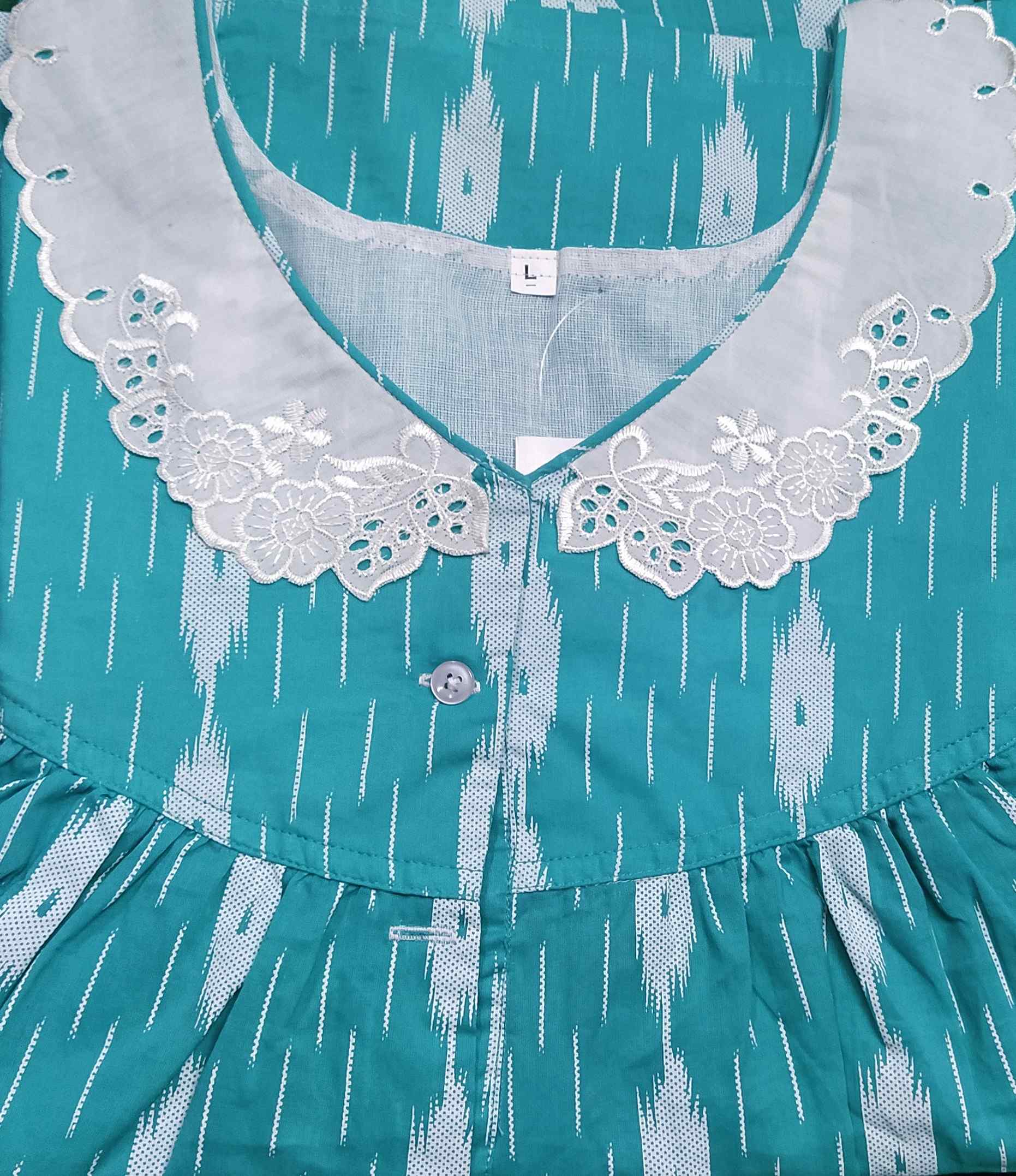Soft Cotton Half Open Large Printed Nighty