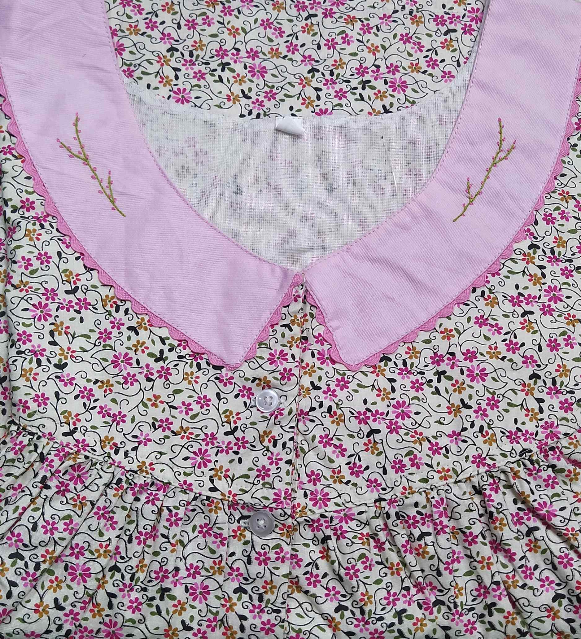 Cotton Half Open Large Printed Nighty