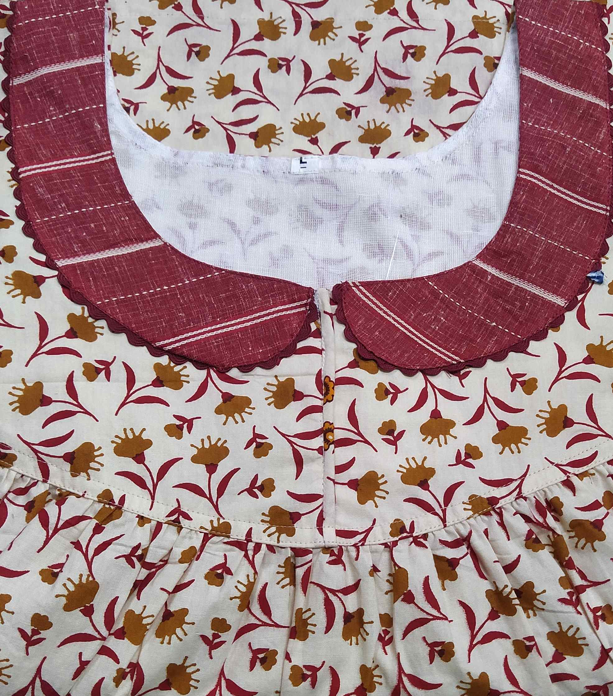 Cotton No Open Large Printed Nighty
