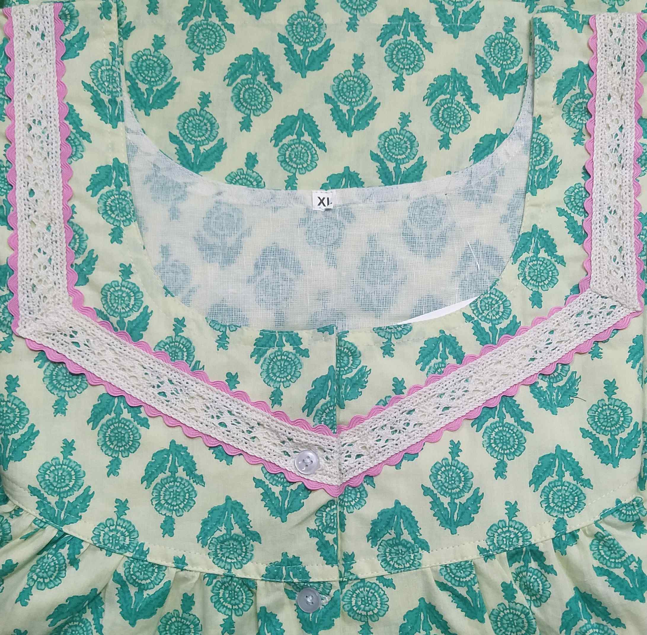 Cotton Half Open Xlarge Printed Nighty
