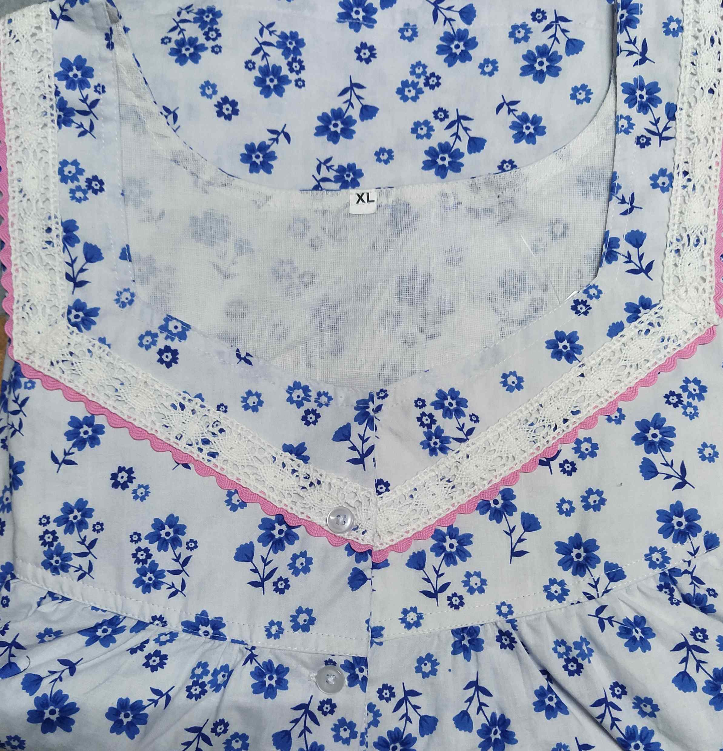 Cotton Half Open Xlarge Printed Nighty