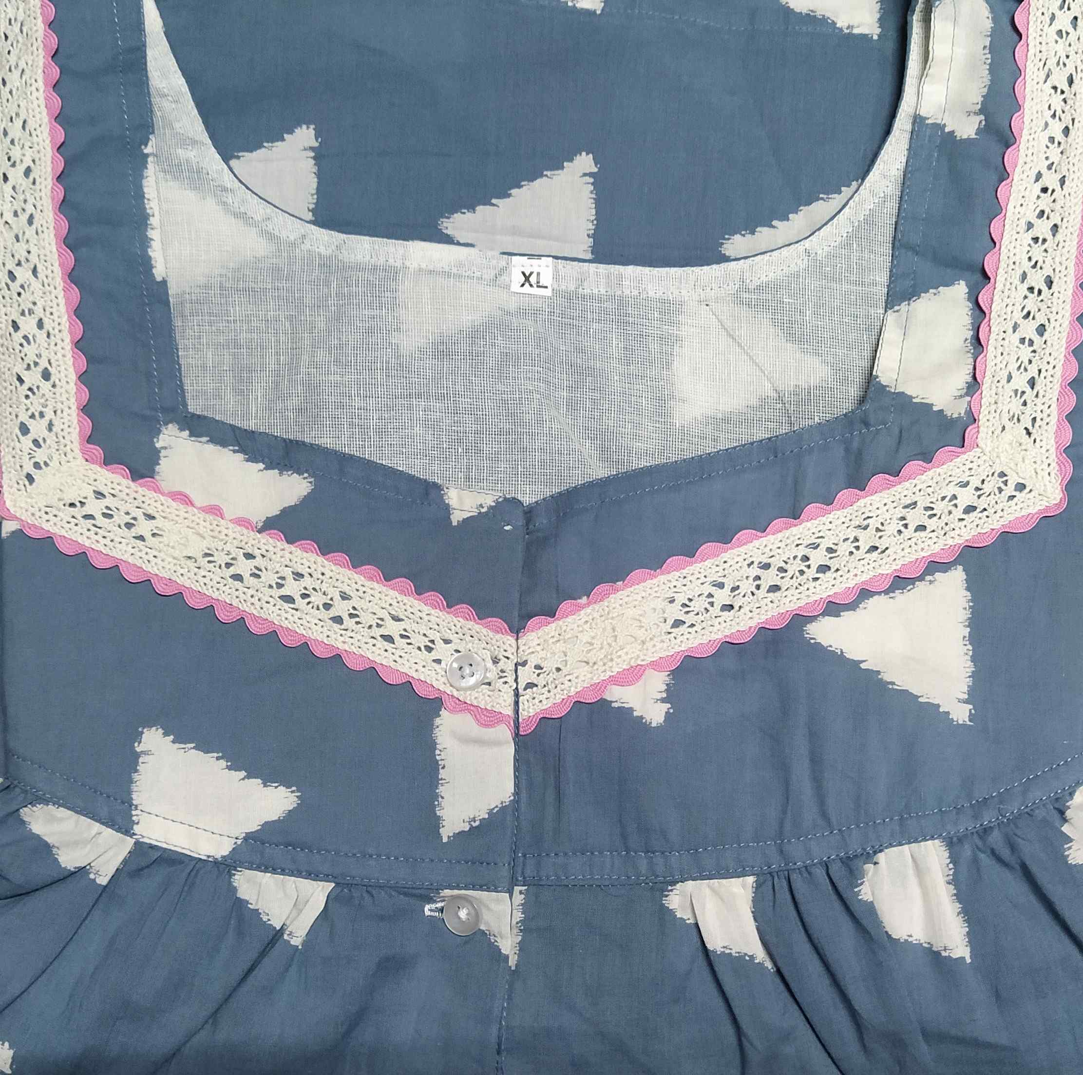 Soft Cotton Half Open Xlarge Printed Nighty