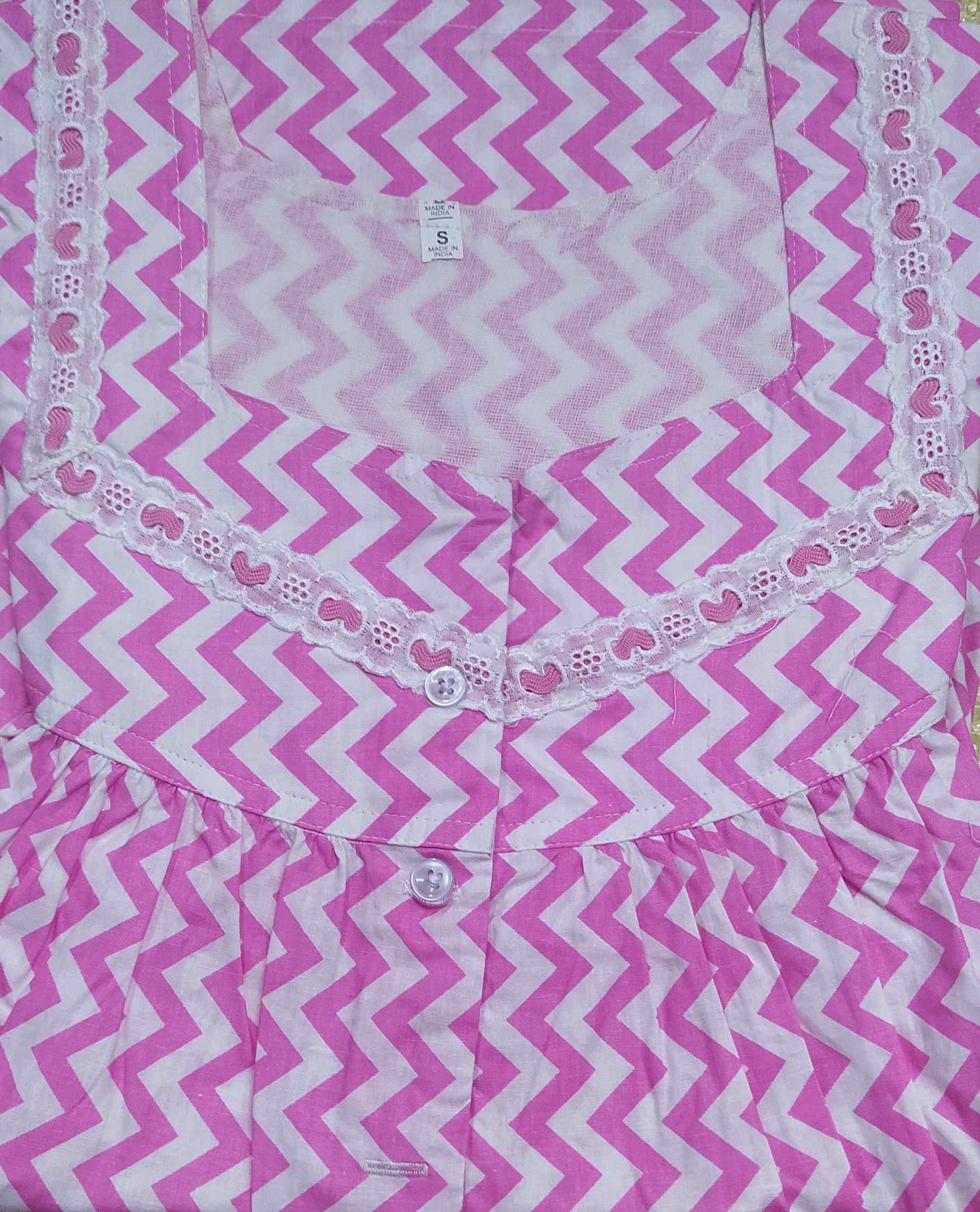 Cotton Half Open Small Printed Nighty