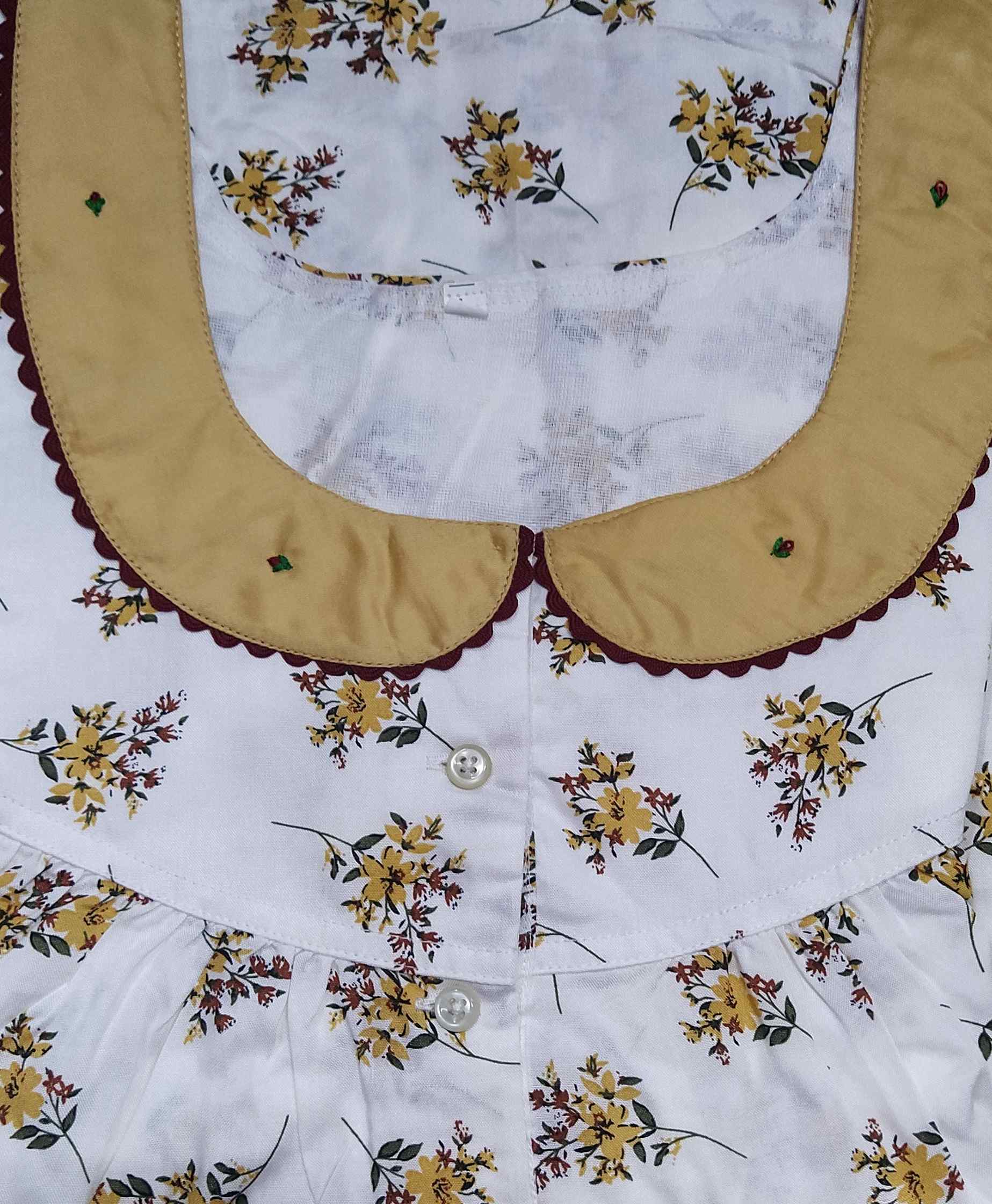 Rayon Half Open Large Printed Nighty