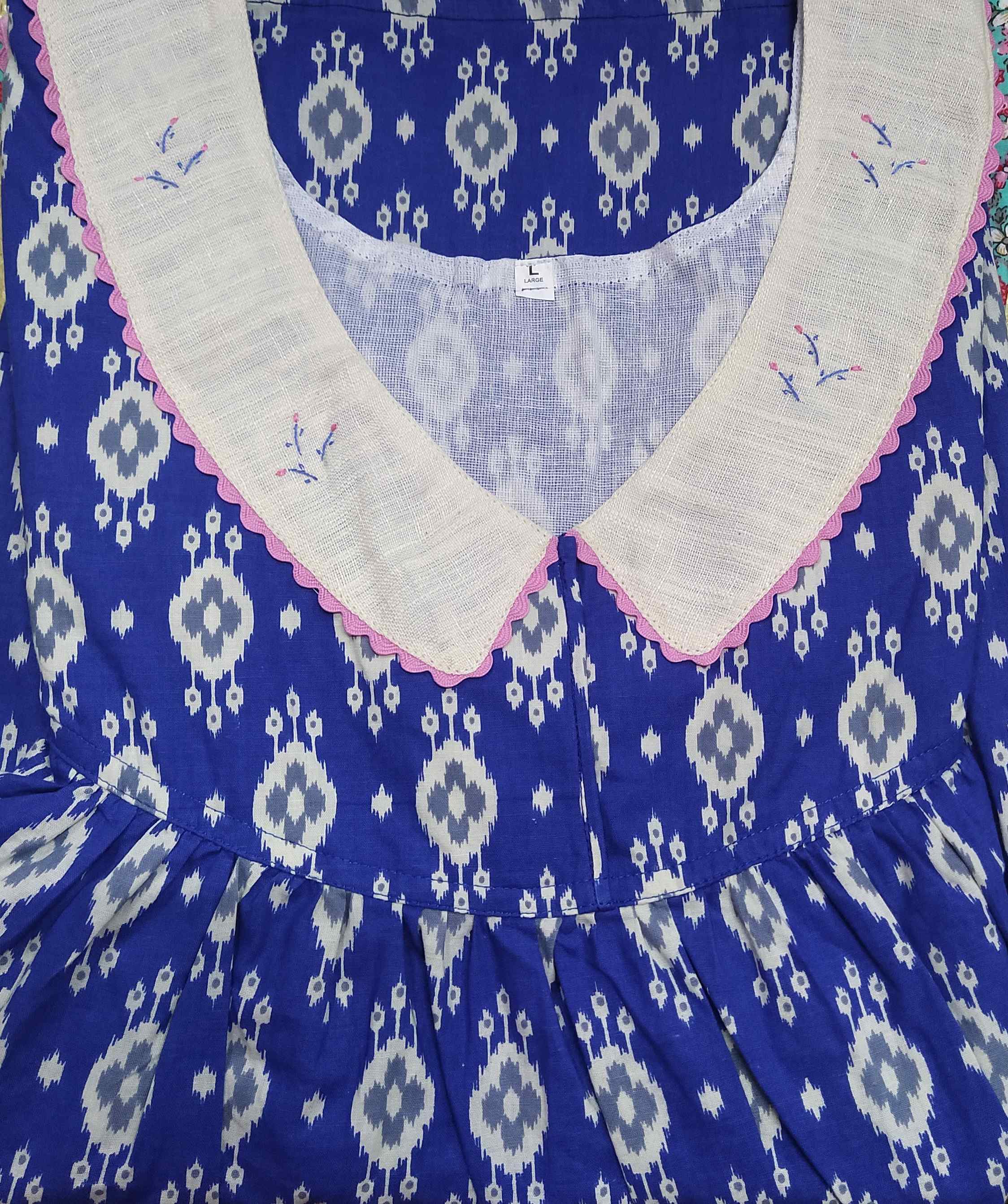 Cotton No Open Large Printed Nighty
