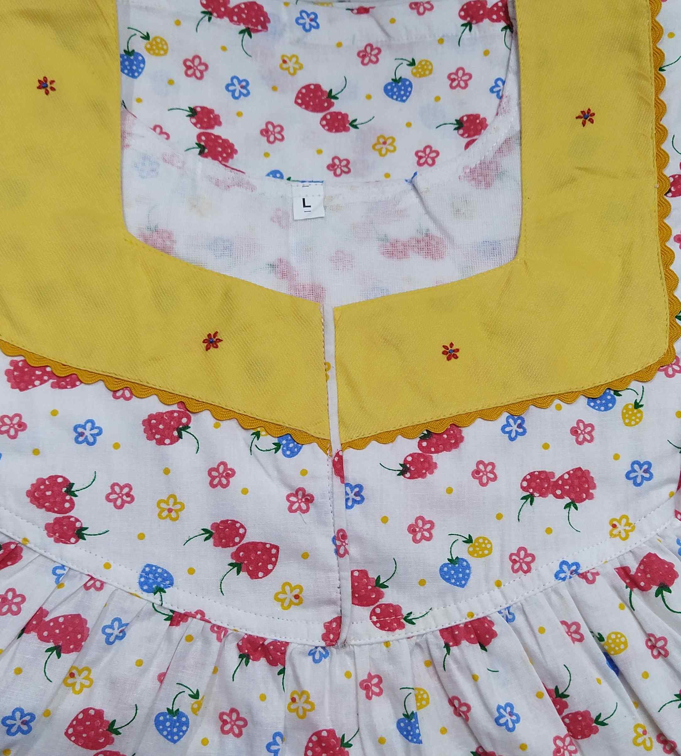 Cotton No Open Large Printed Nighty
