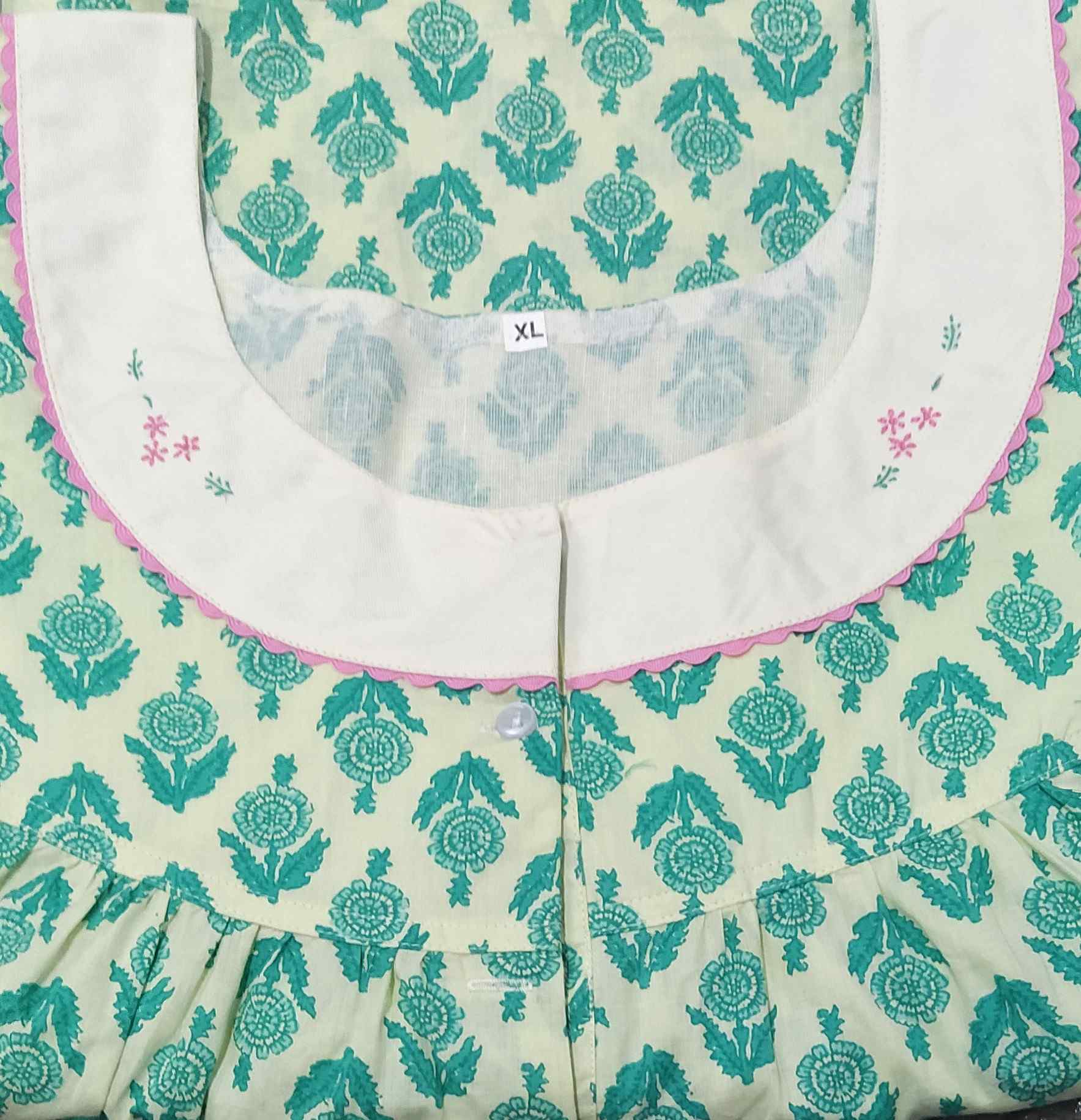 Cotton Half Open Xlarge Printed Nighty
