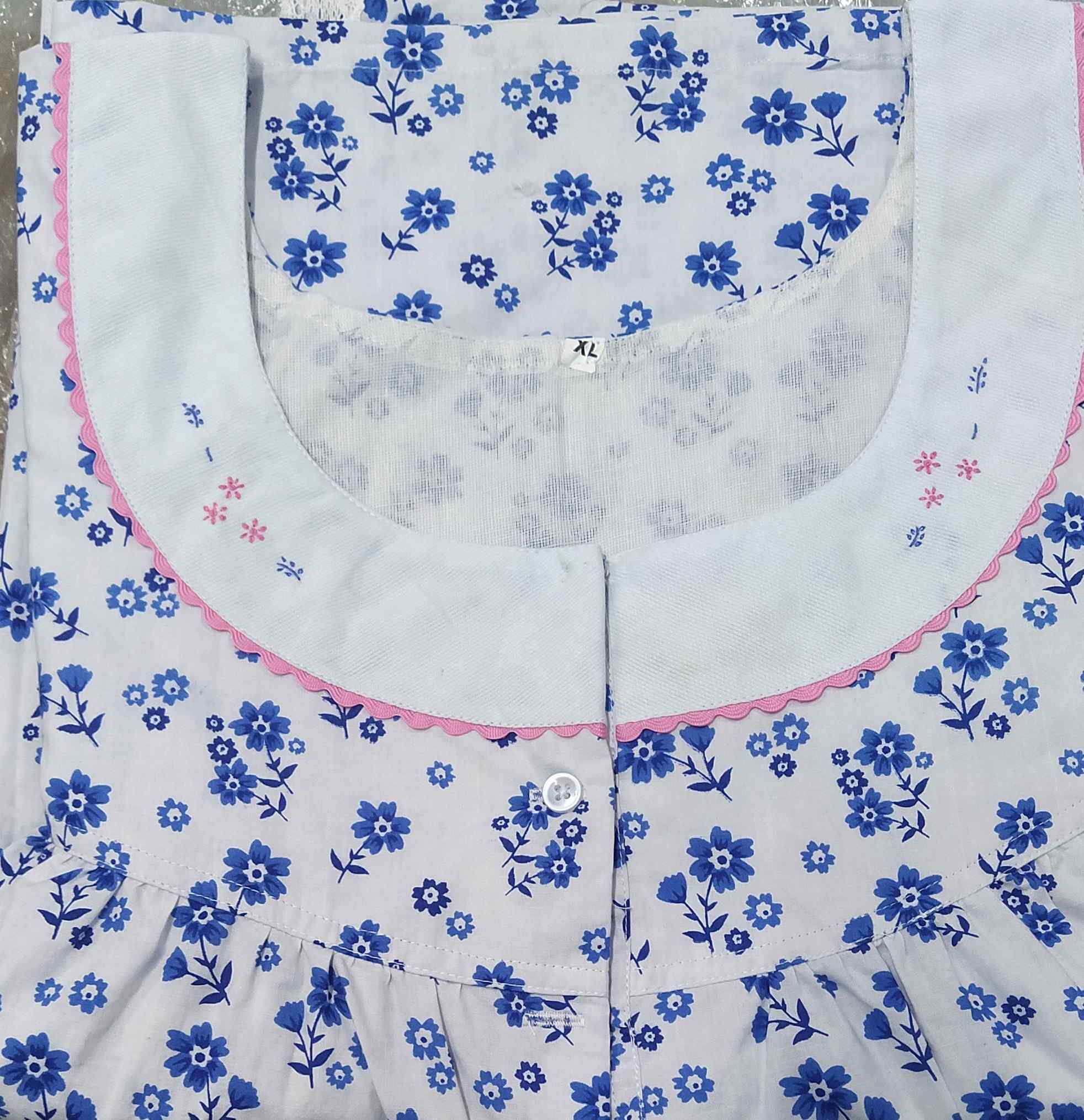 Cotton Half Open Xlarge Printed Nighty