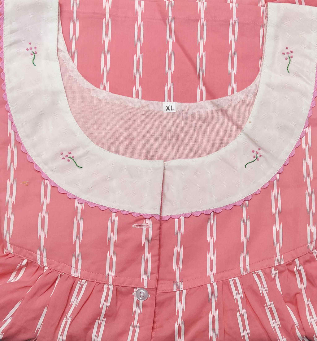 Soft Cotton Half Open Xlarge Printed Nighty