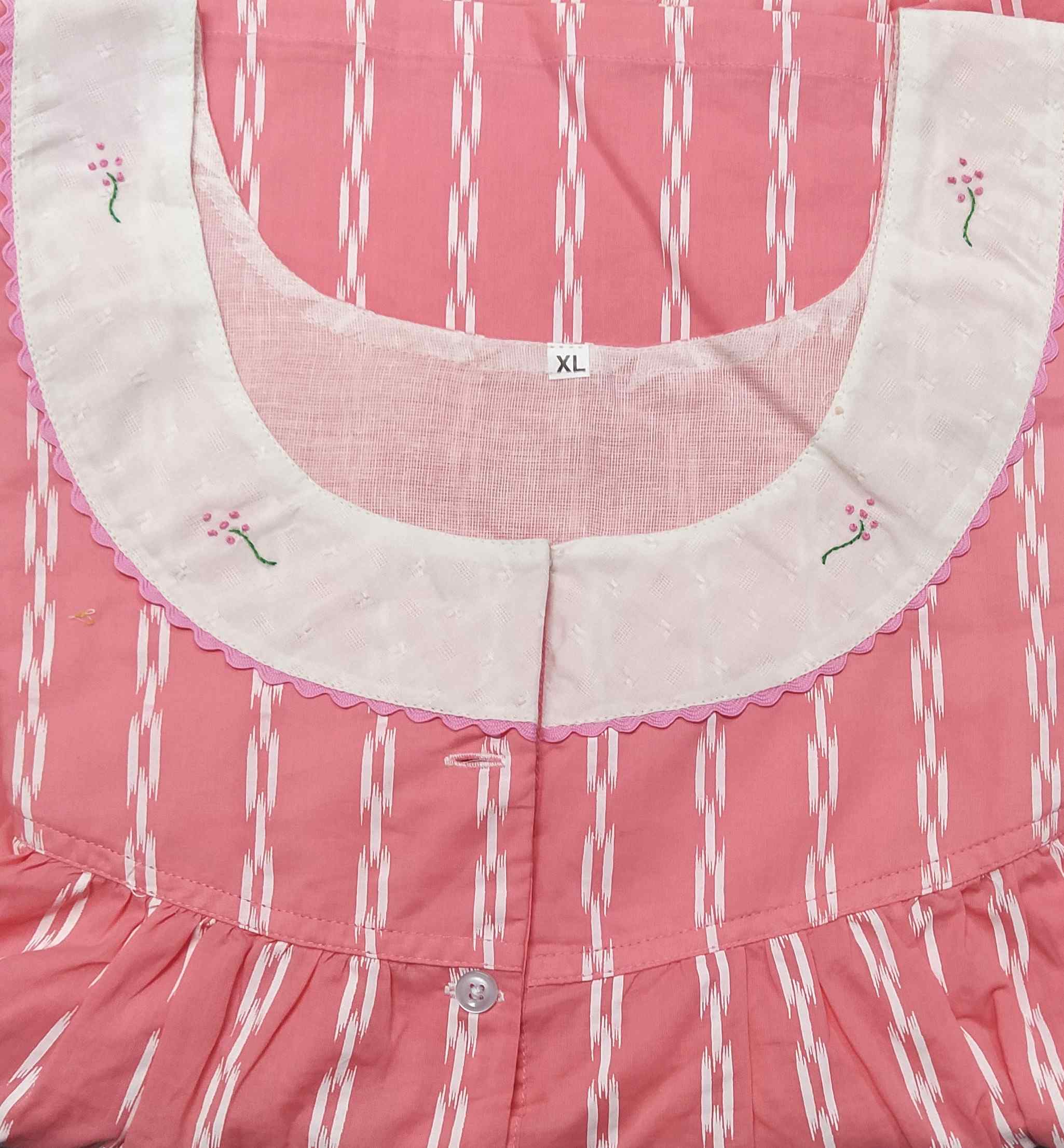 Soft Cotton Half Open Xlarge Printed Nighty