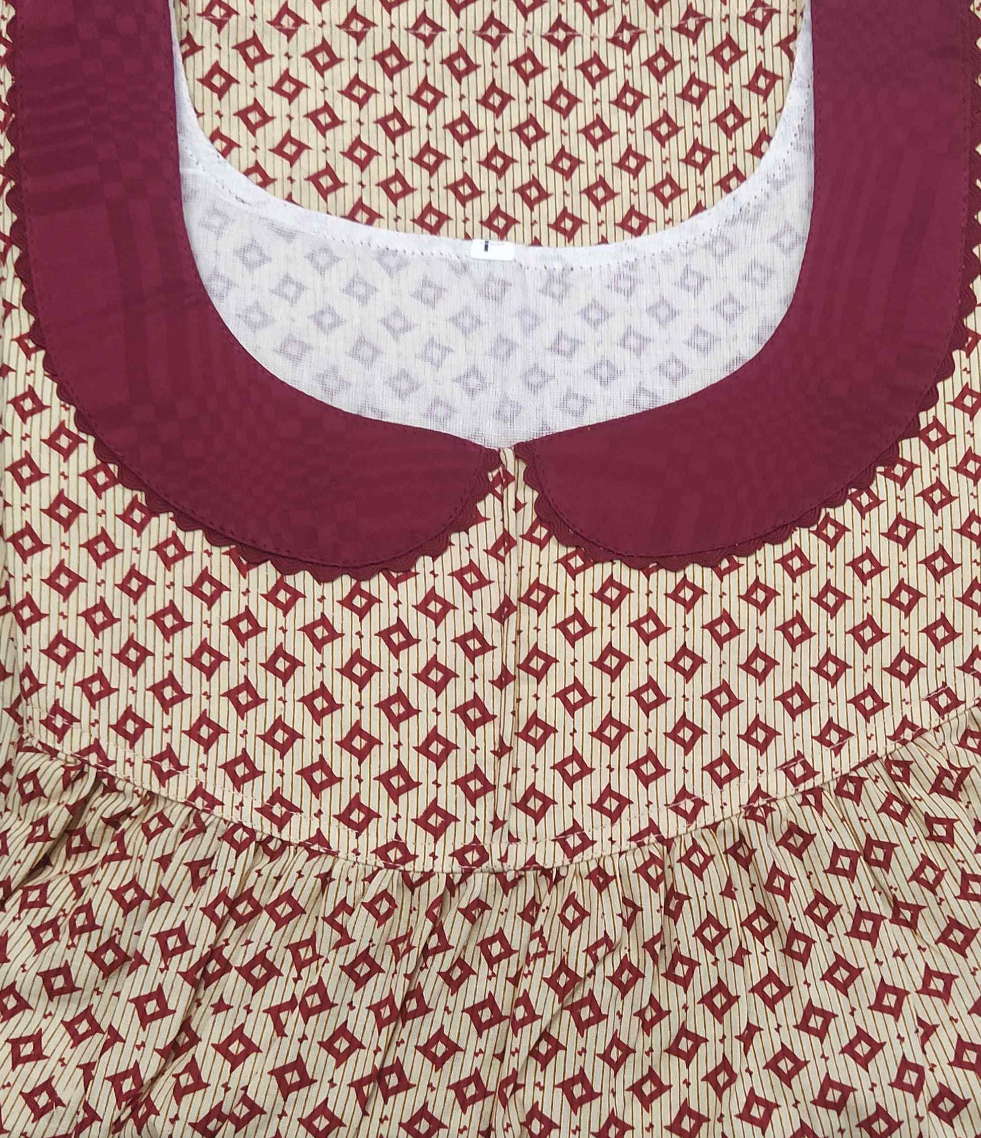 Cotton Half Open Large Printed Nighty