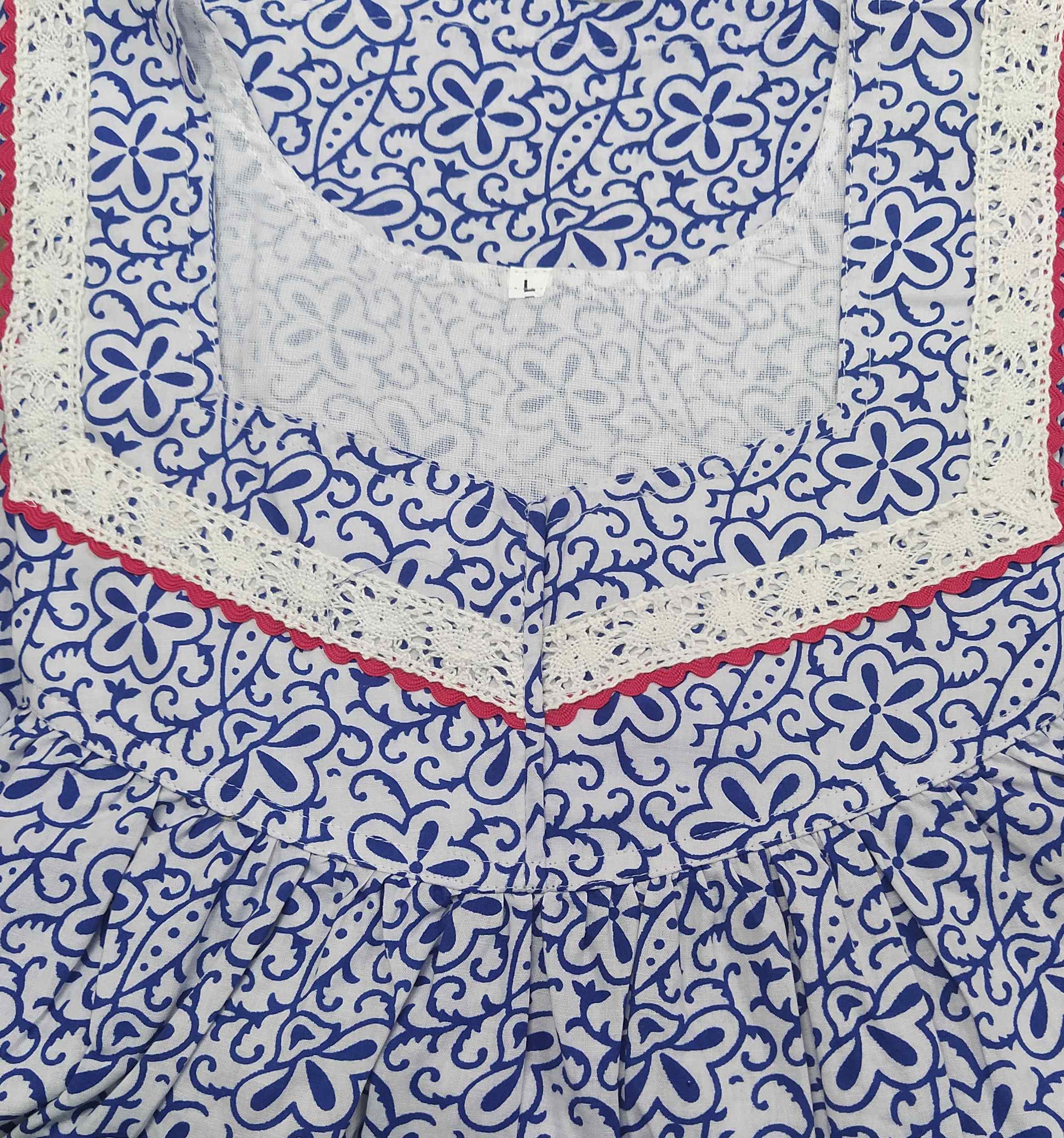 Cotton No Open Large Printed Nighty