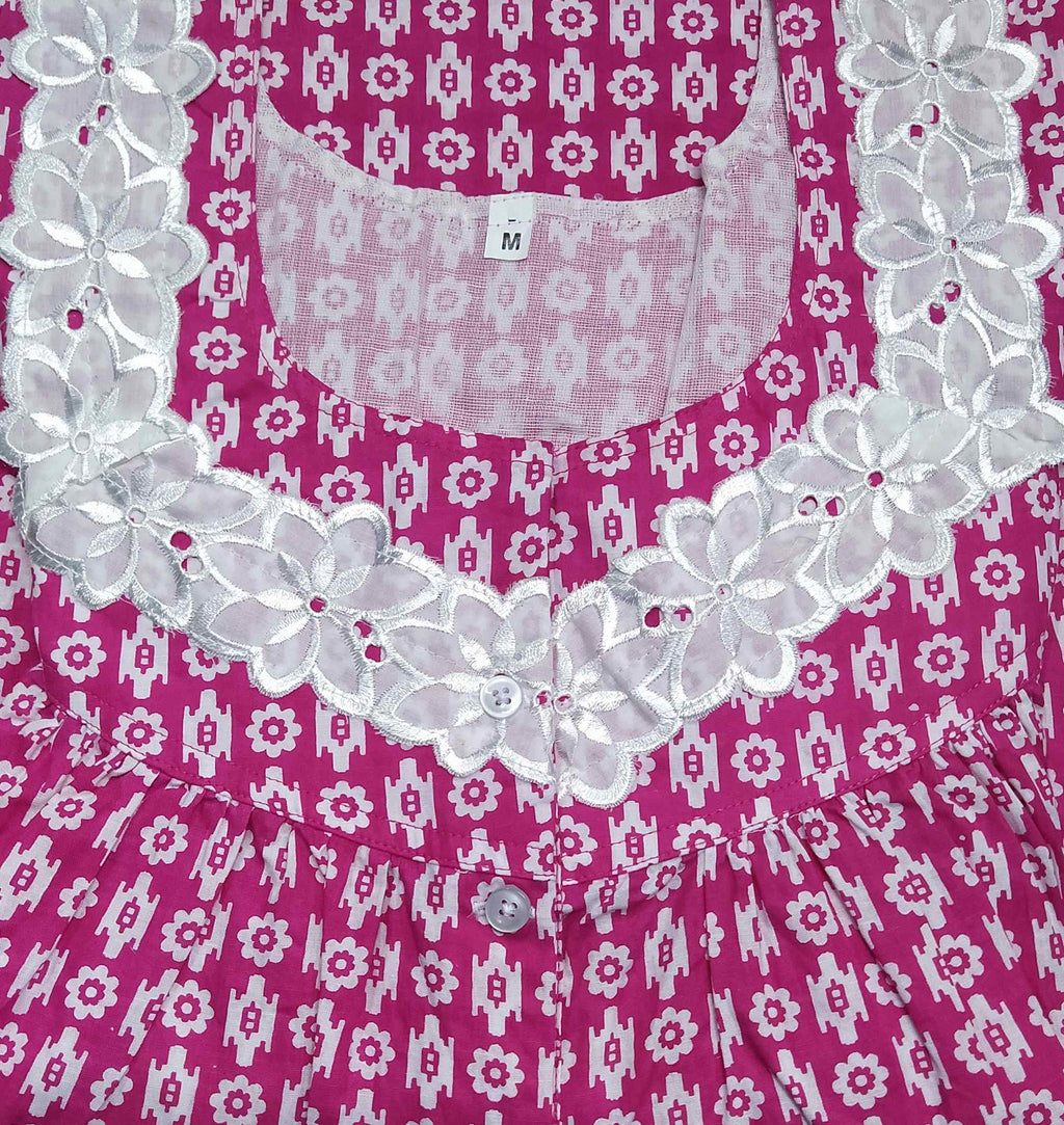 Cotton Half Open Medium Printed Nighty