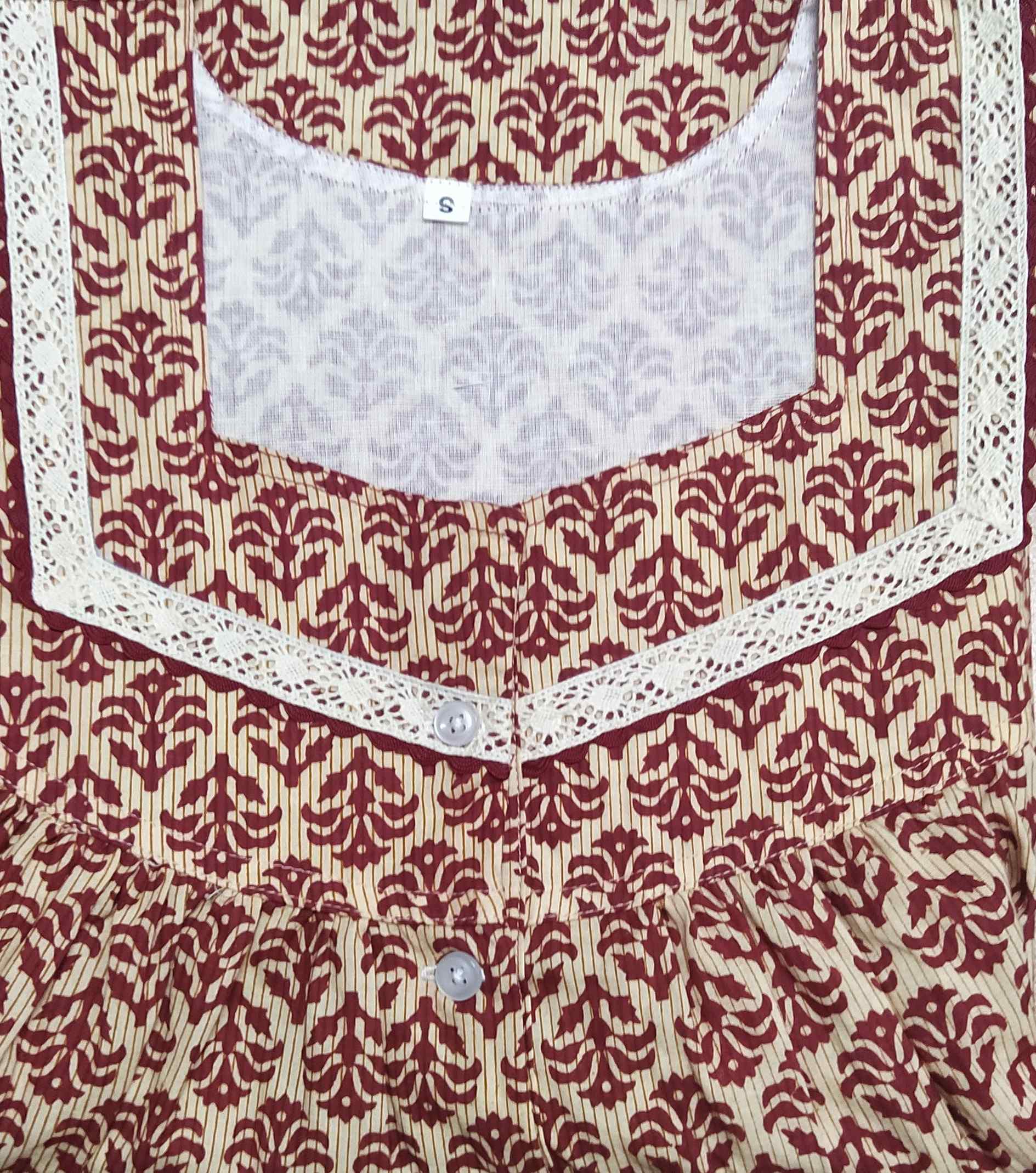 Cotton Half Open Small Printed Nighty