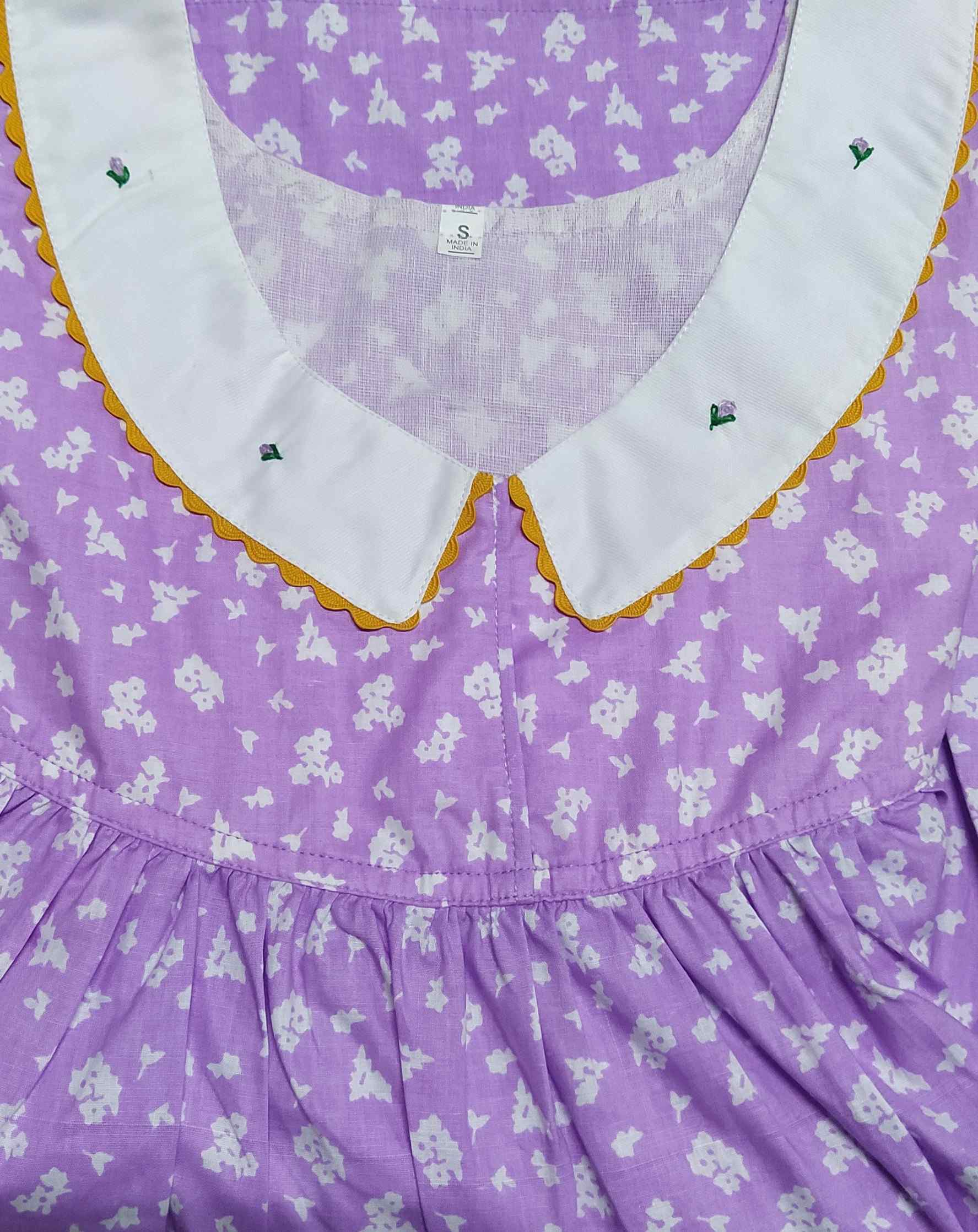 Cotton No Open Small Printed Nighty