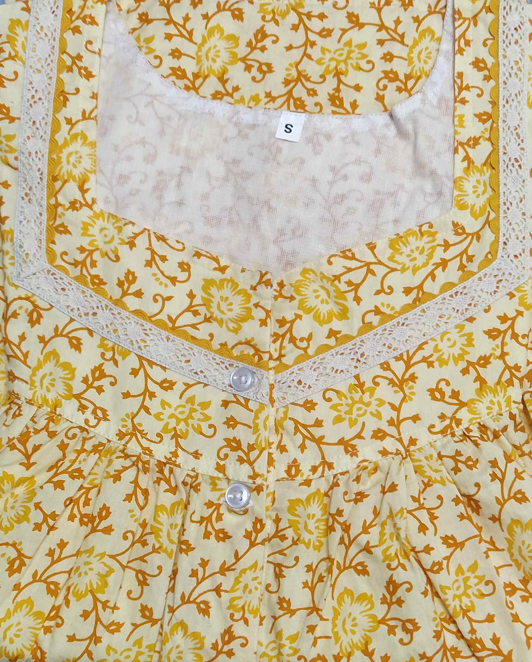 Cotton Half Open Small Printed Nighty