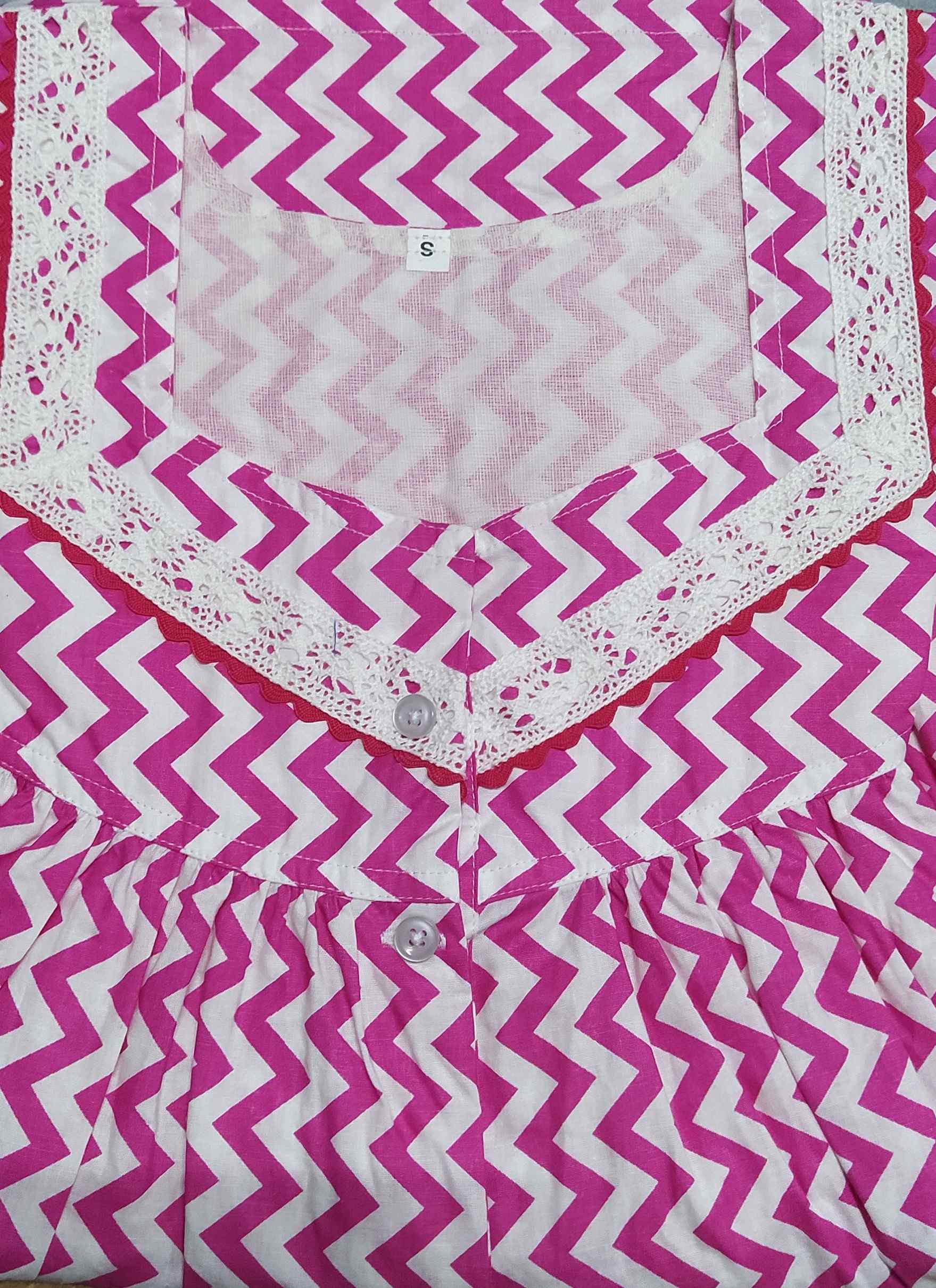 Cotton Half Open Small Printed Nighty