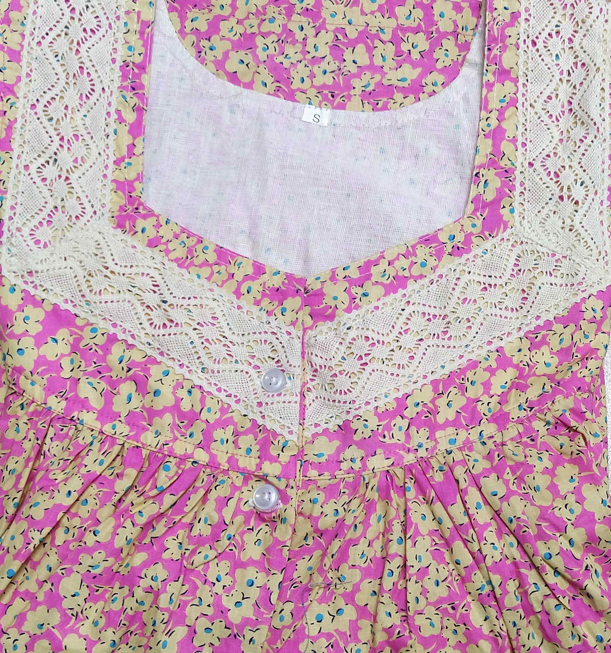 Cotton Half Open Small Printed Nighty