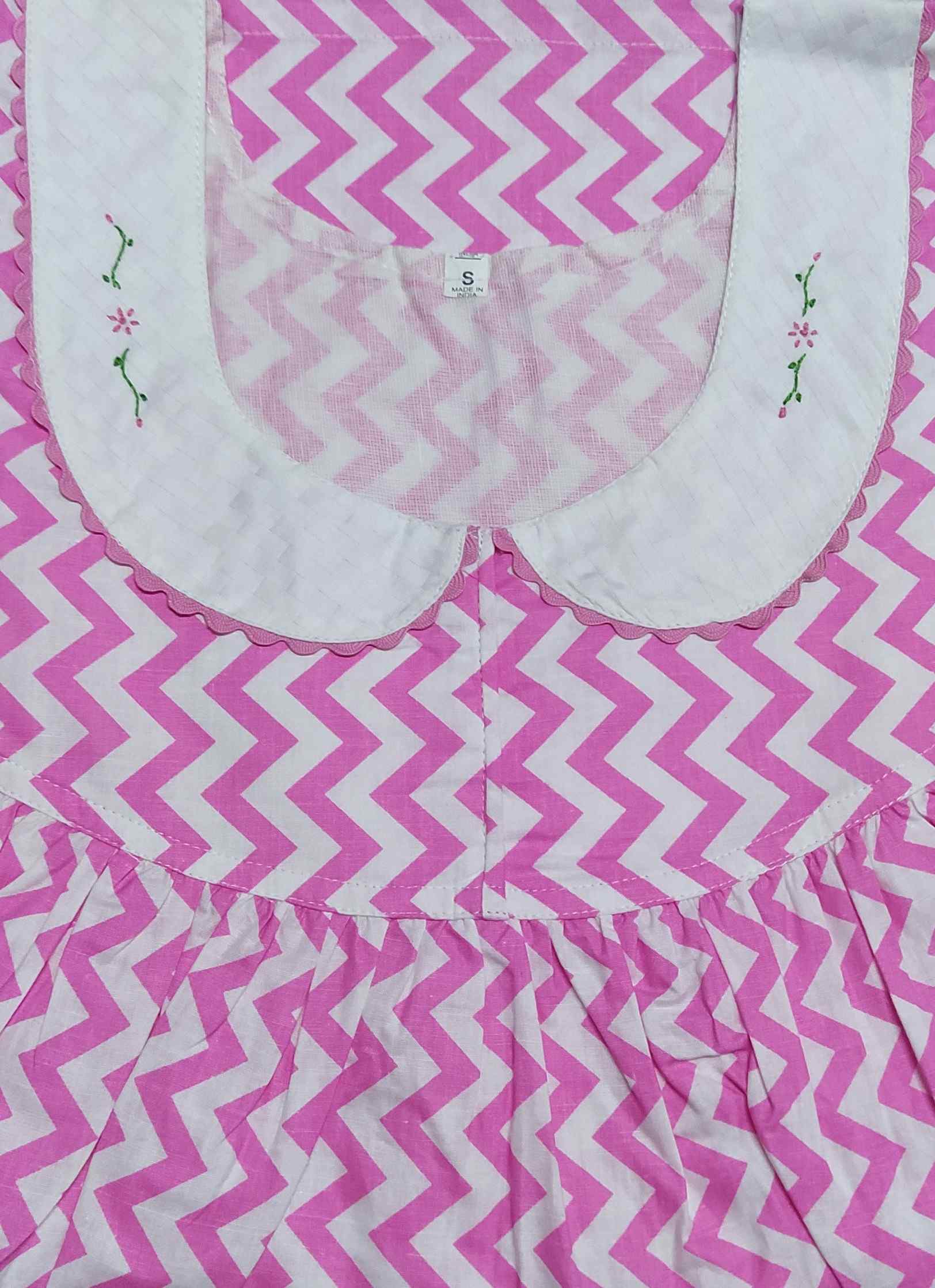 Cotton No Open Small Printed Nighty